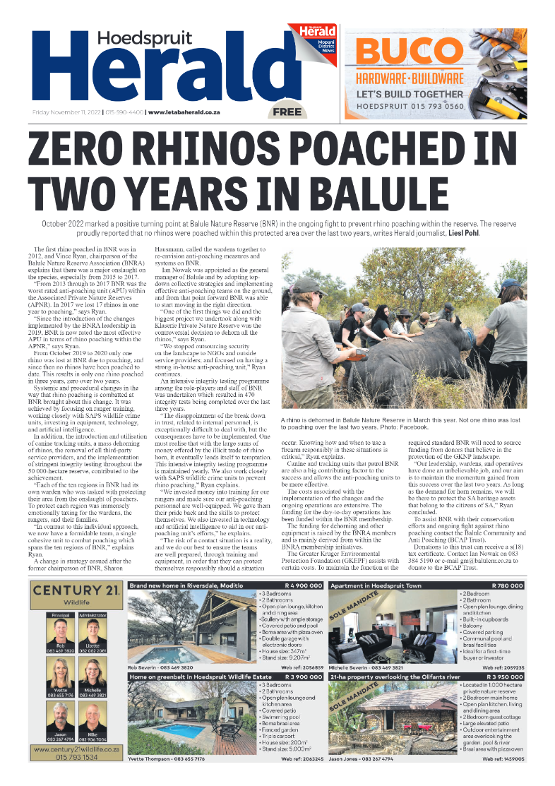 Hoedspruit Herald page 1
