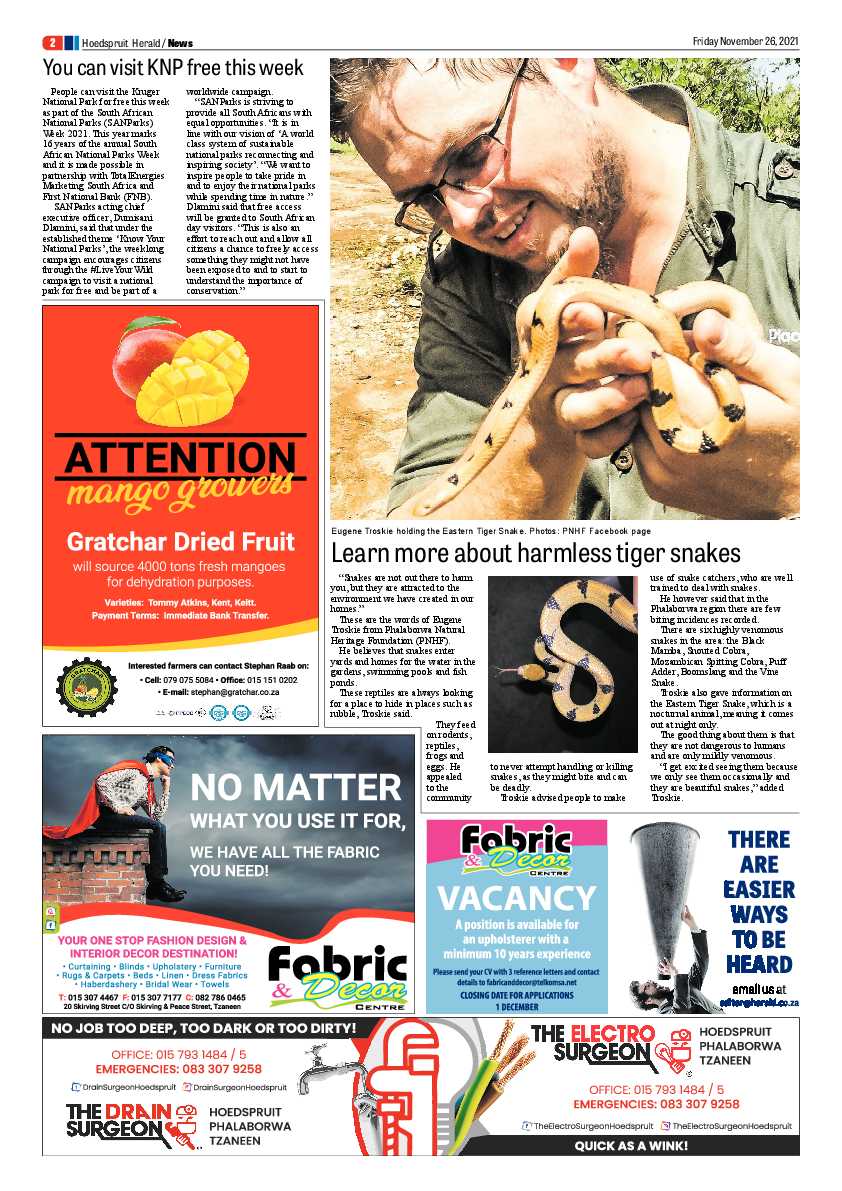 Hoedspruit Herald 26 Nov 2021 page 2