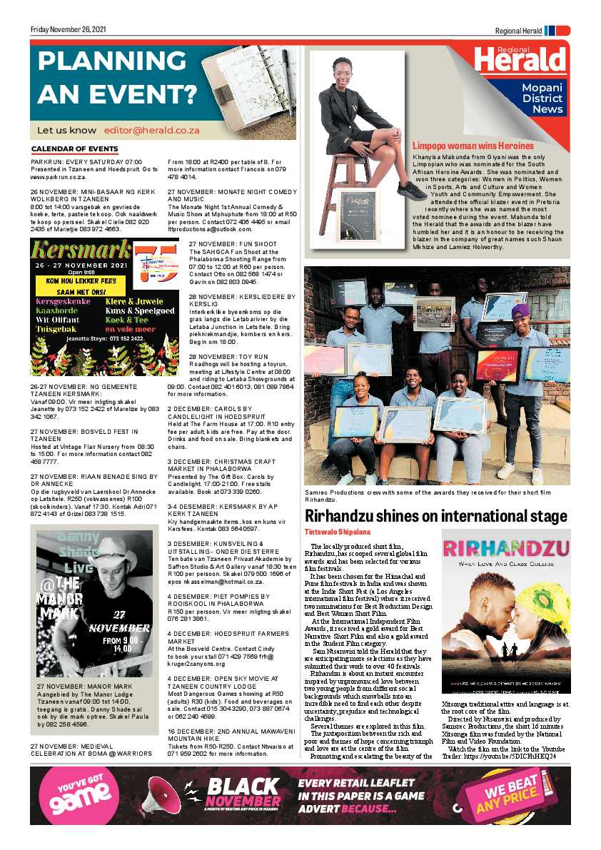 Hoedspruit Herald 26 Nov 2021 page 3