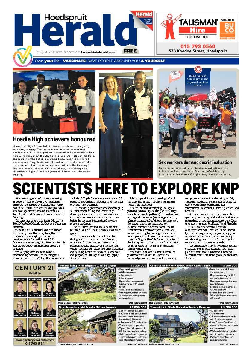 Hoedspruit Herald page 1