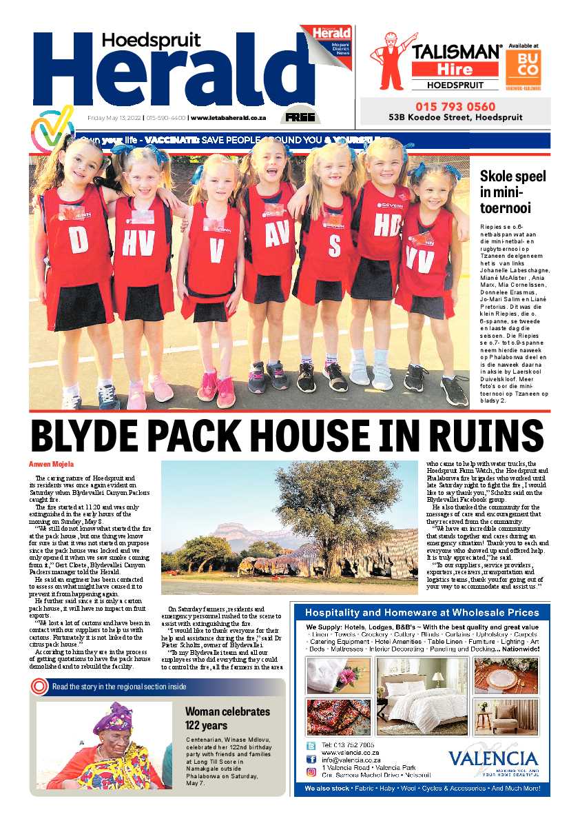 Hoedspruit Herald page 1