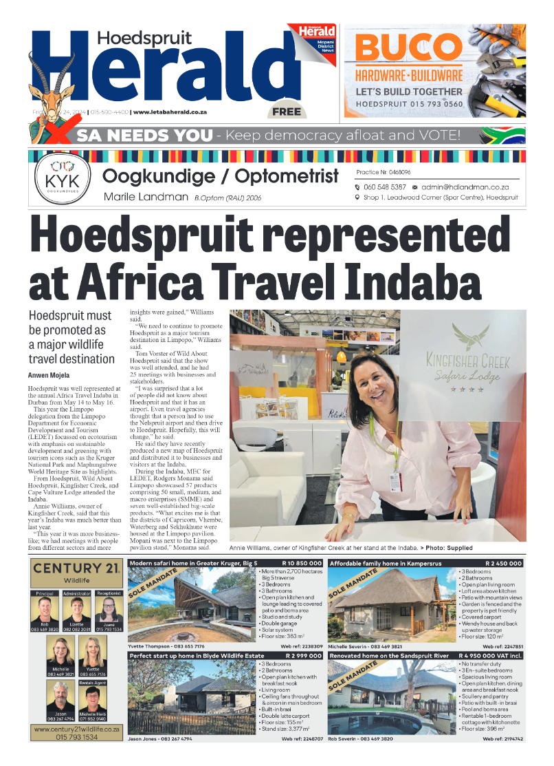 Hoedspruit Herald page 1