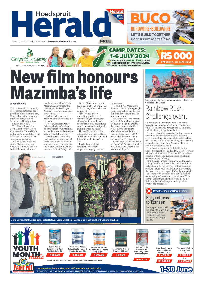 Hoedspruit Herald page 1