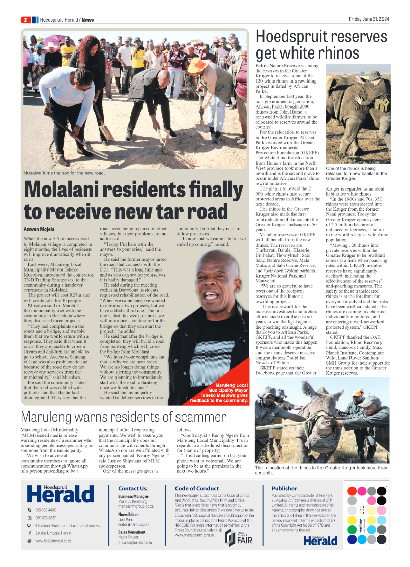 Hoedspruit Herald page 2