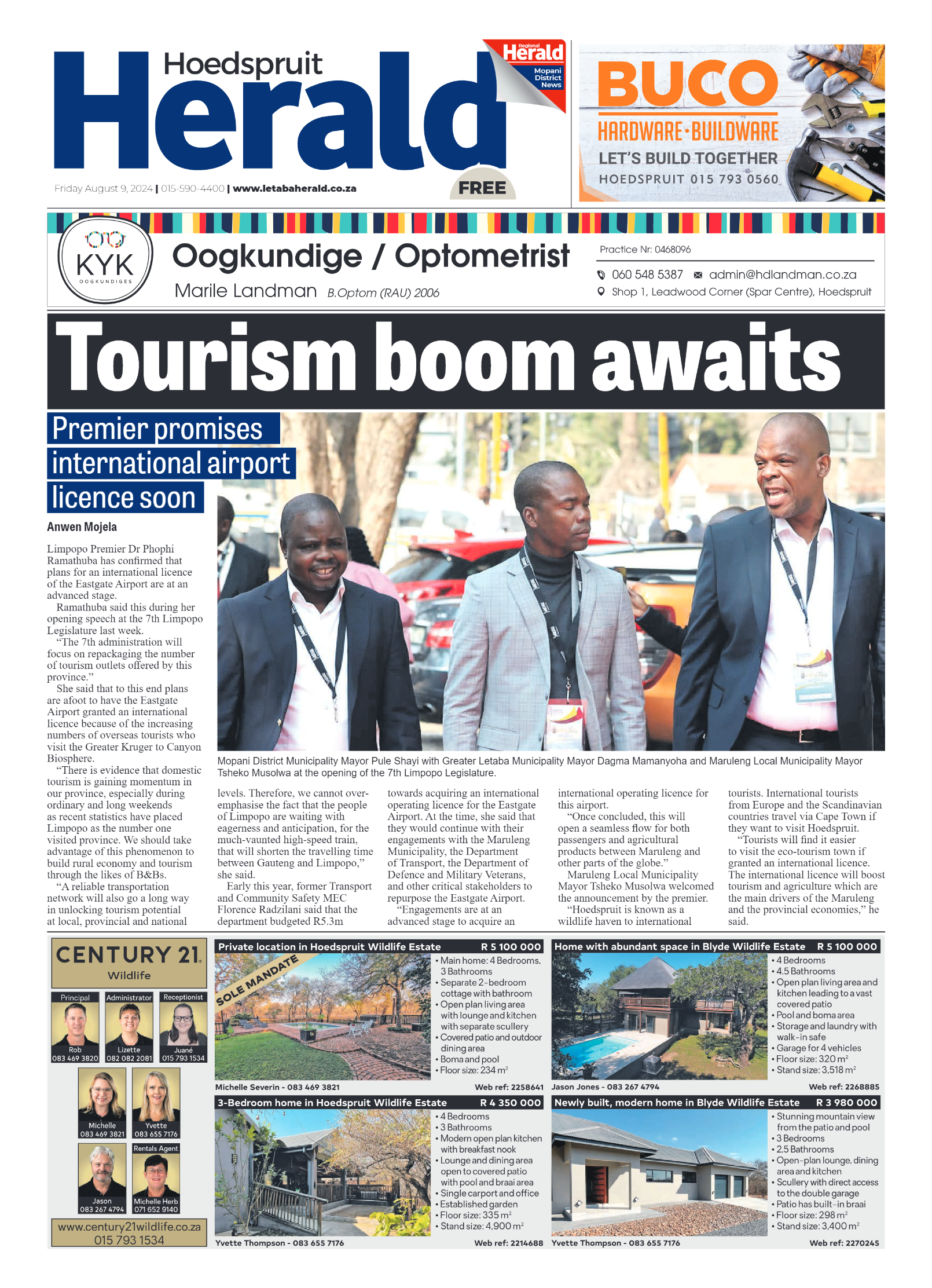 Hoedspruit Herald page 1