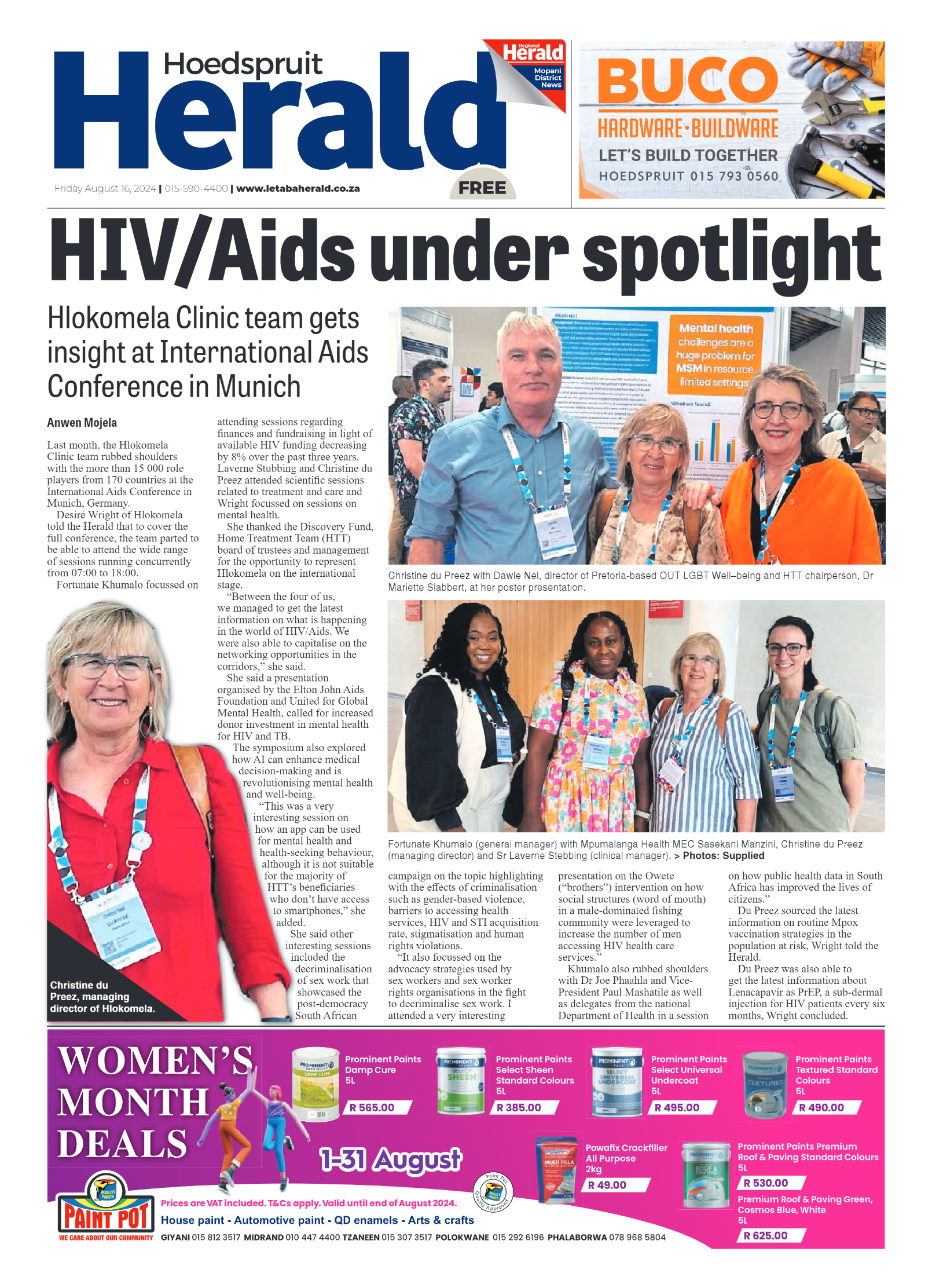 Hoedspruit Herald page 1