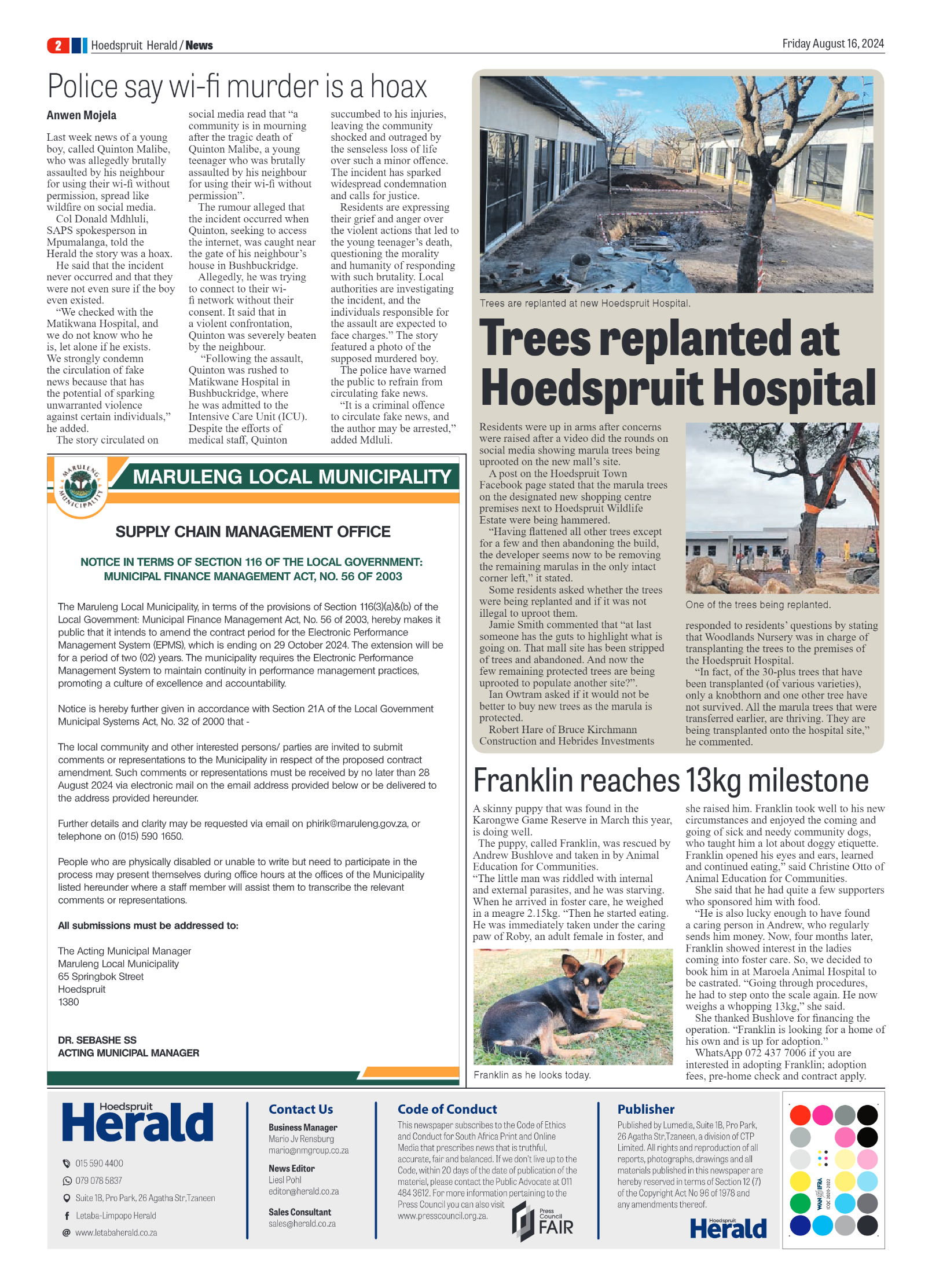 Hoedspruit Herald page 2