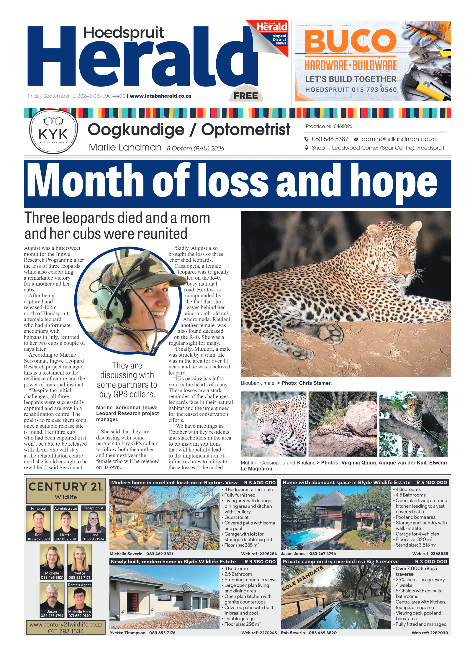 Hoedspruit Herald page 1