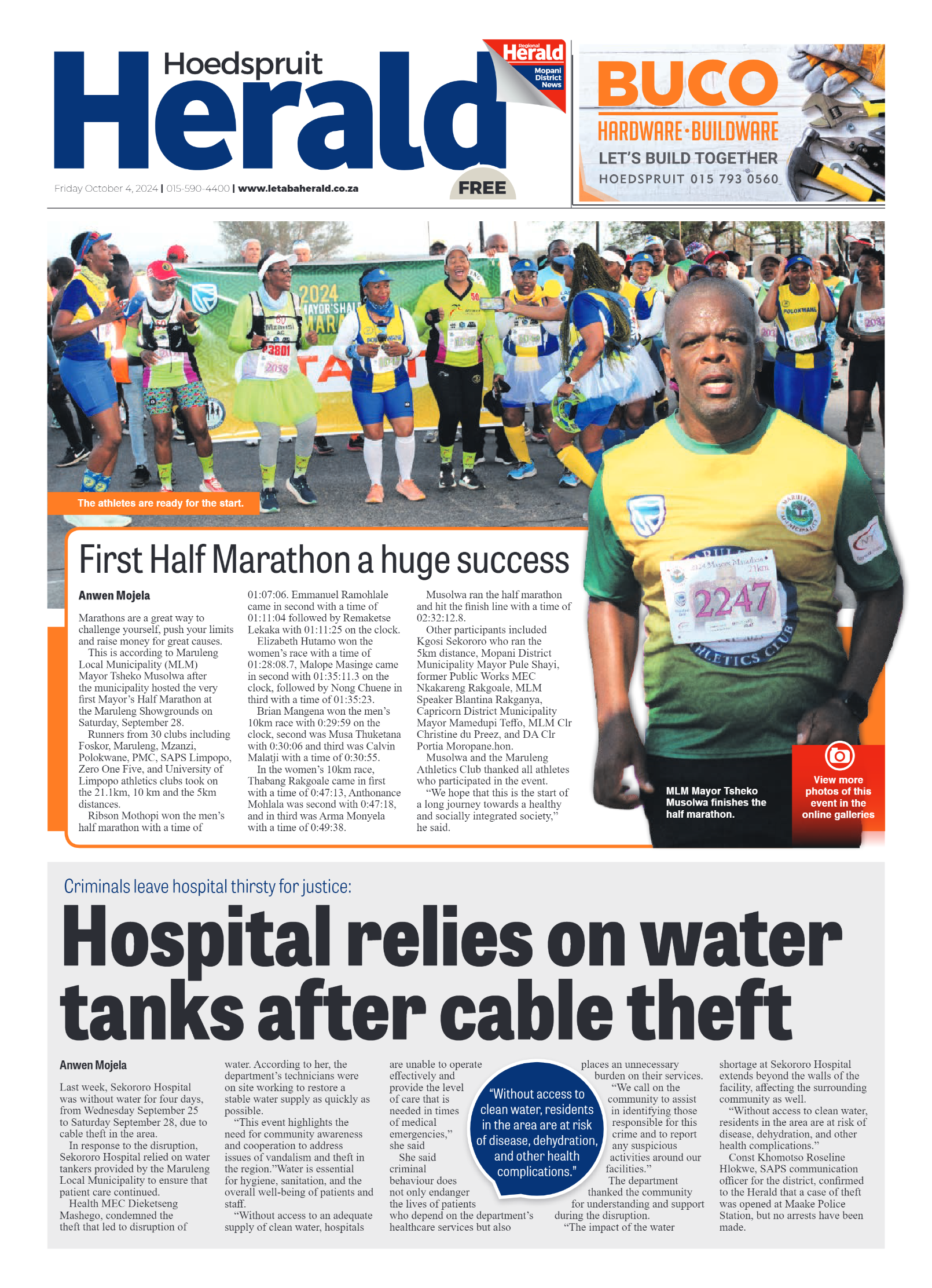 Hoedspruit Herald page 1