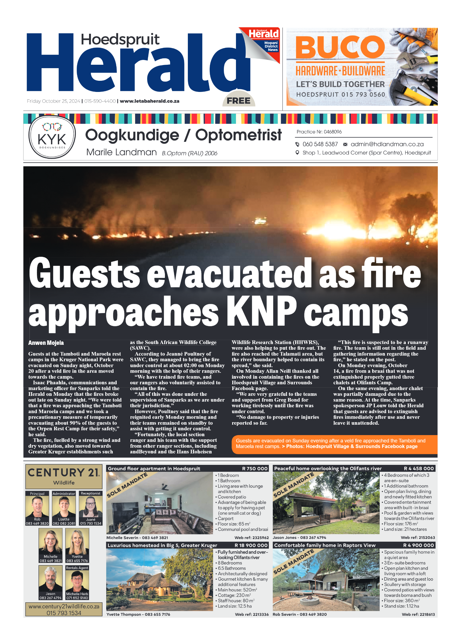 Hoedspruit Herald page 1