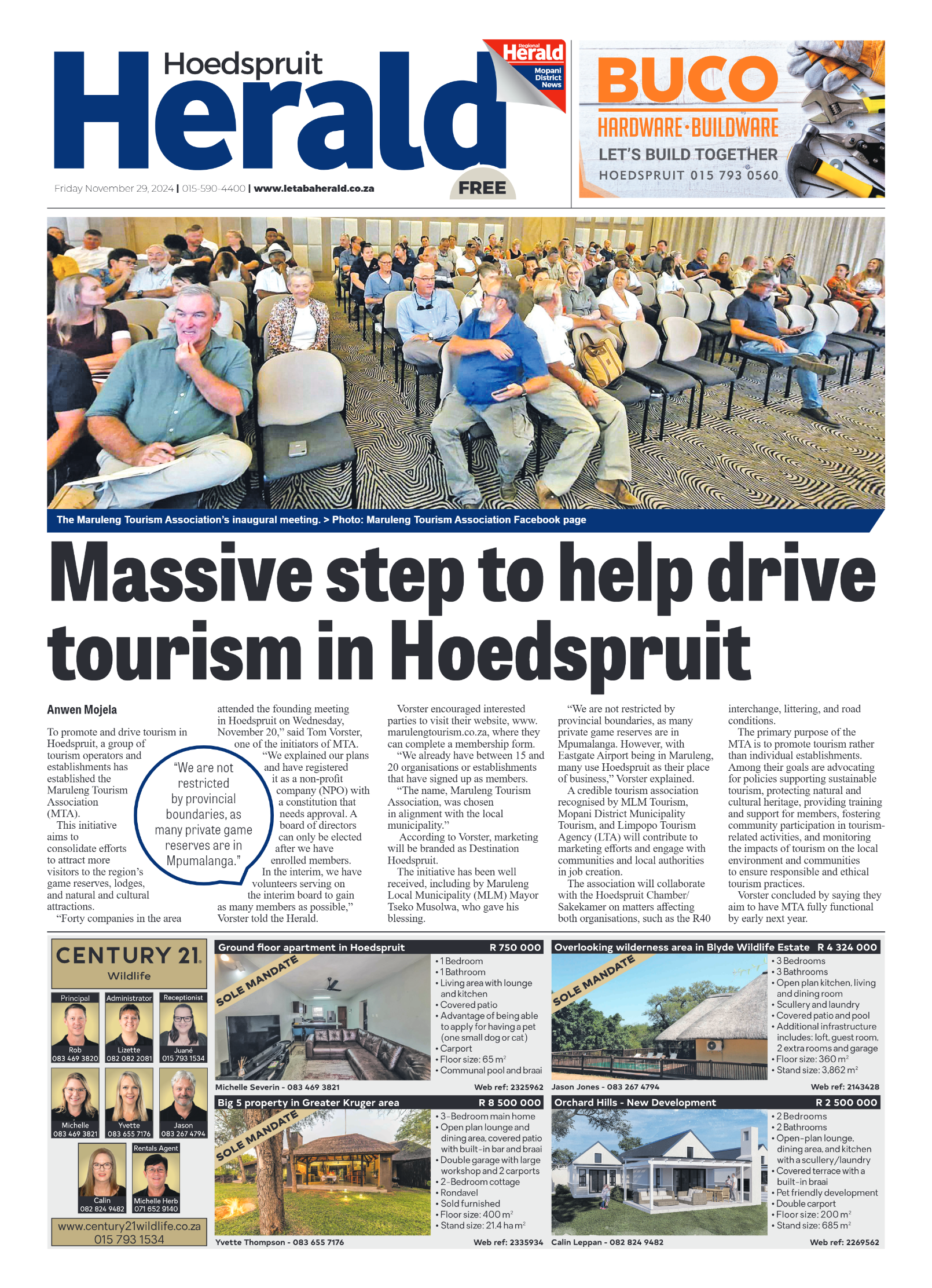 Hoedspruit Herald page 1