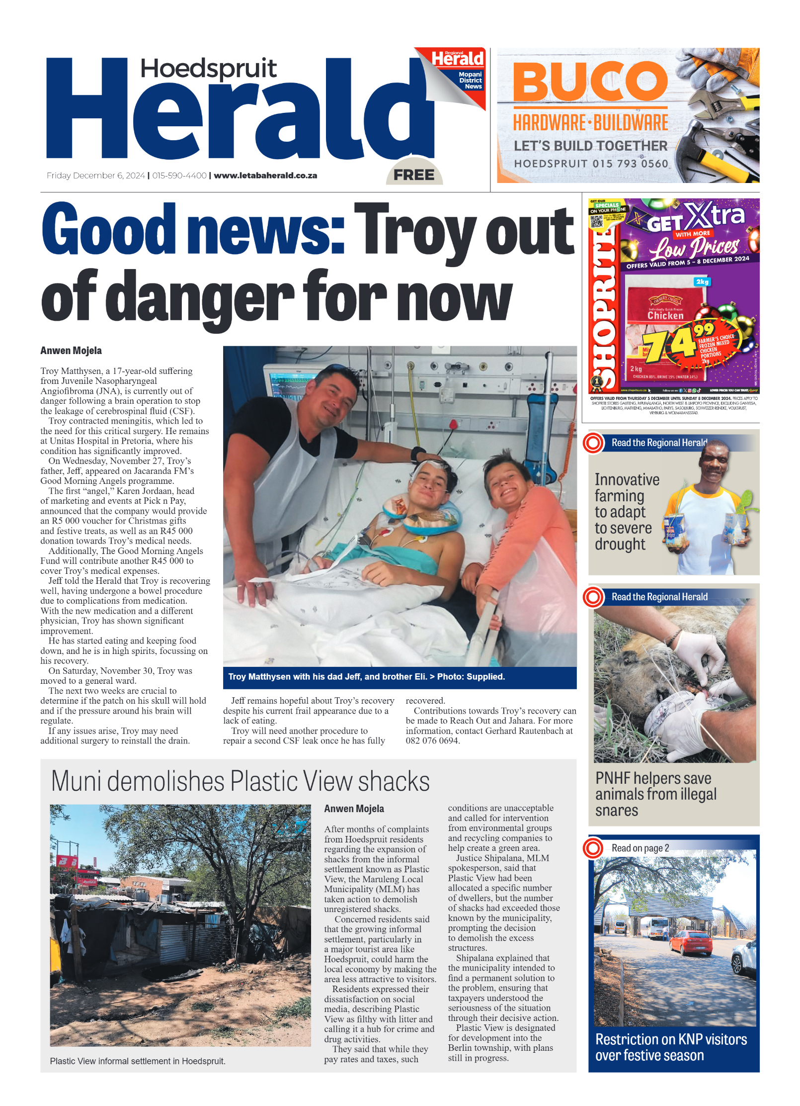 Hoedspruit Herald page 1