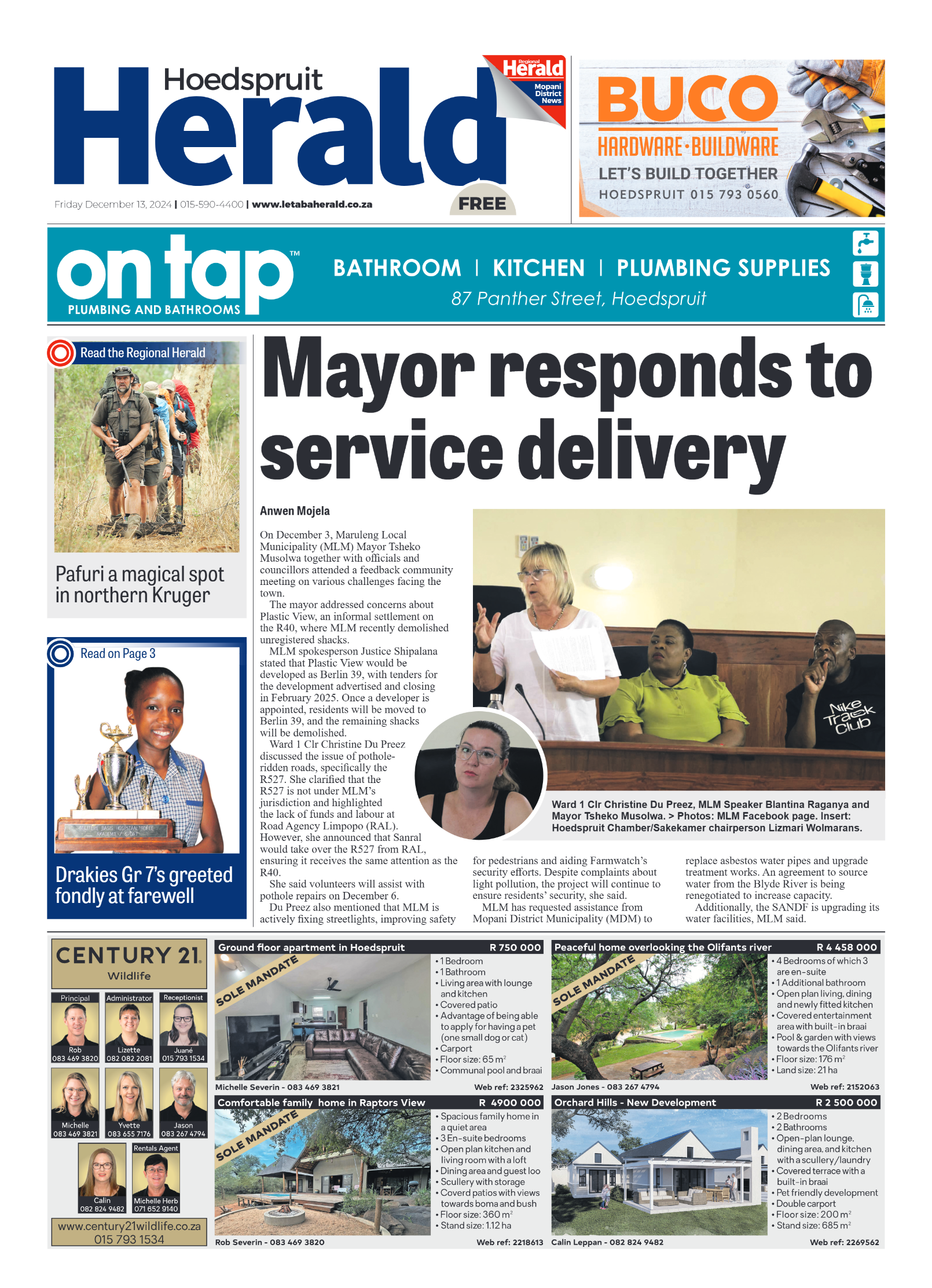 Hoedspruit Herald page 1