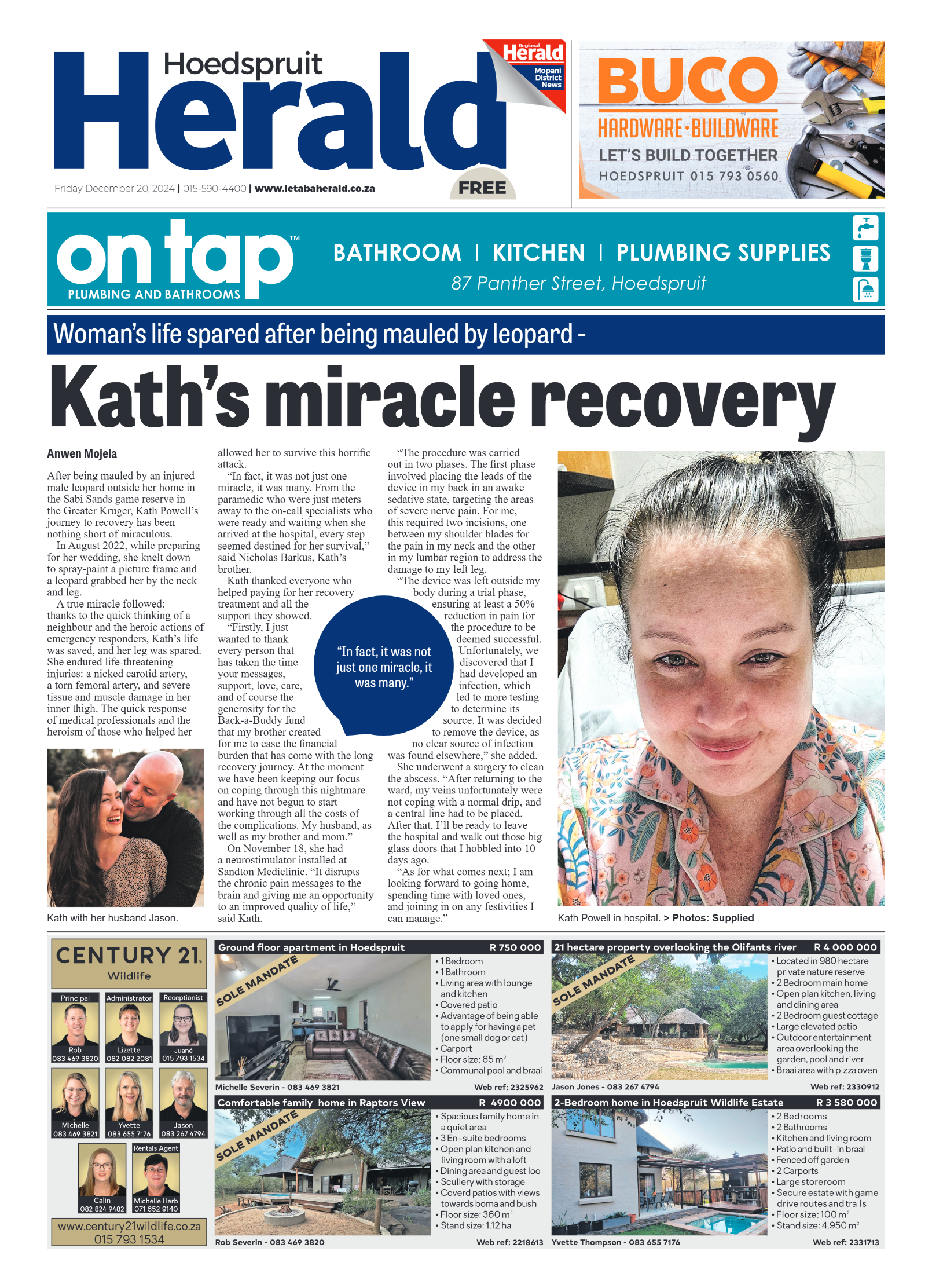 Hoedspruit Herald page 1