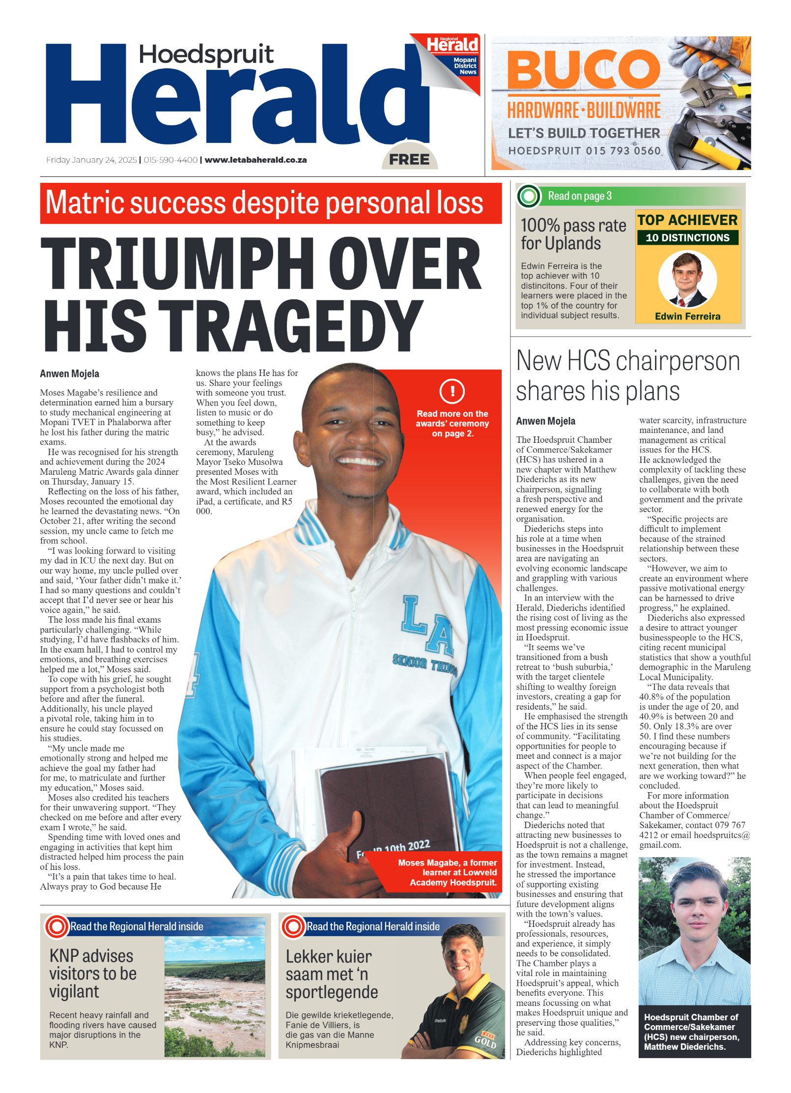 Hoedspruit Herald page 1