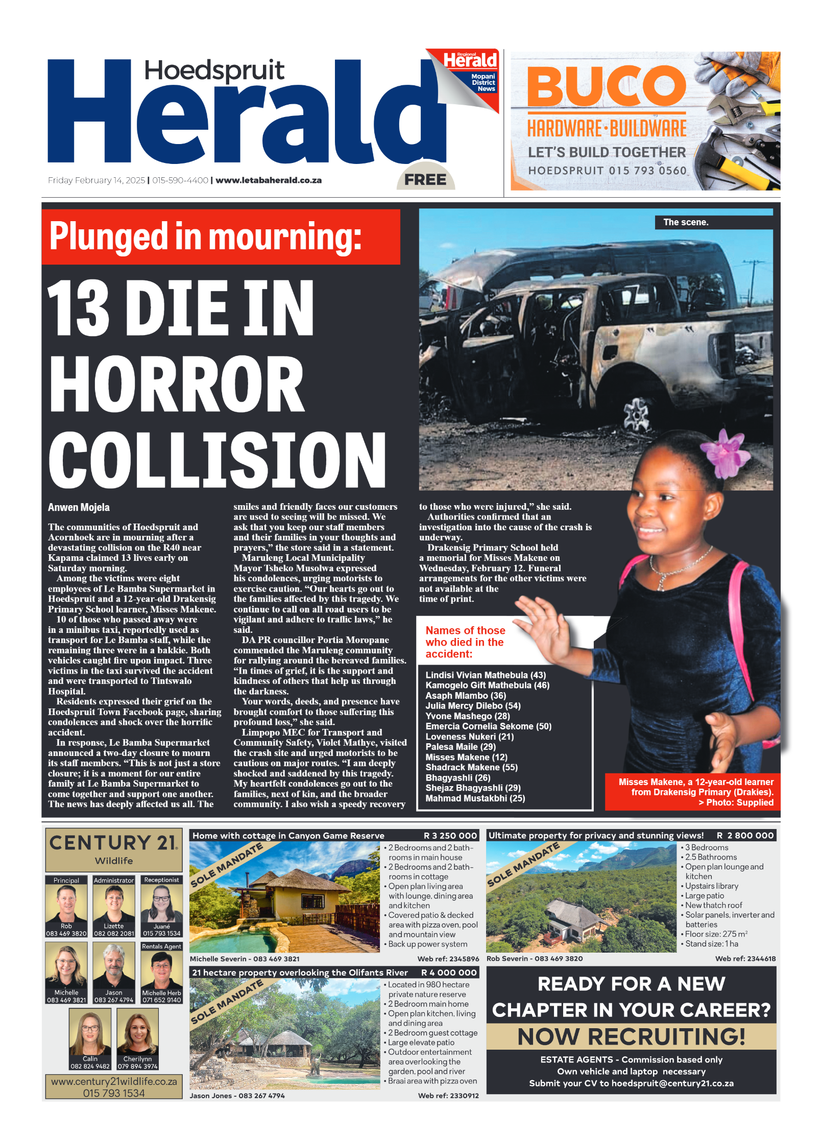 Hoedspruit Herald page 1