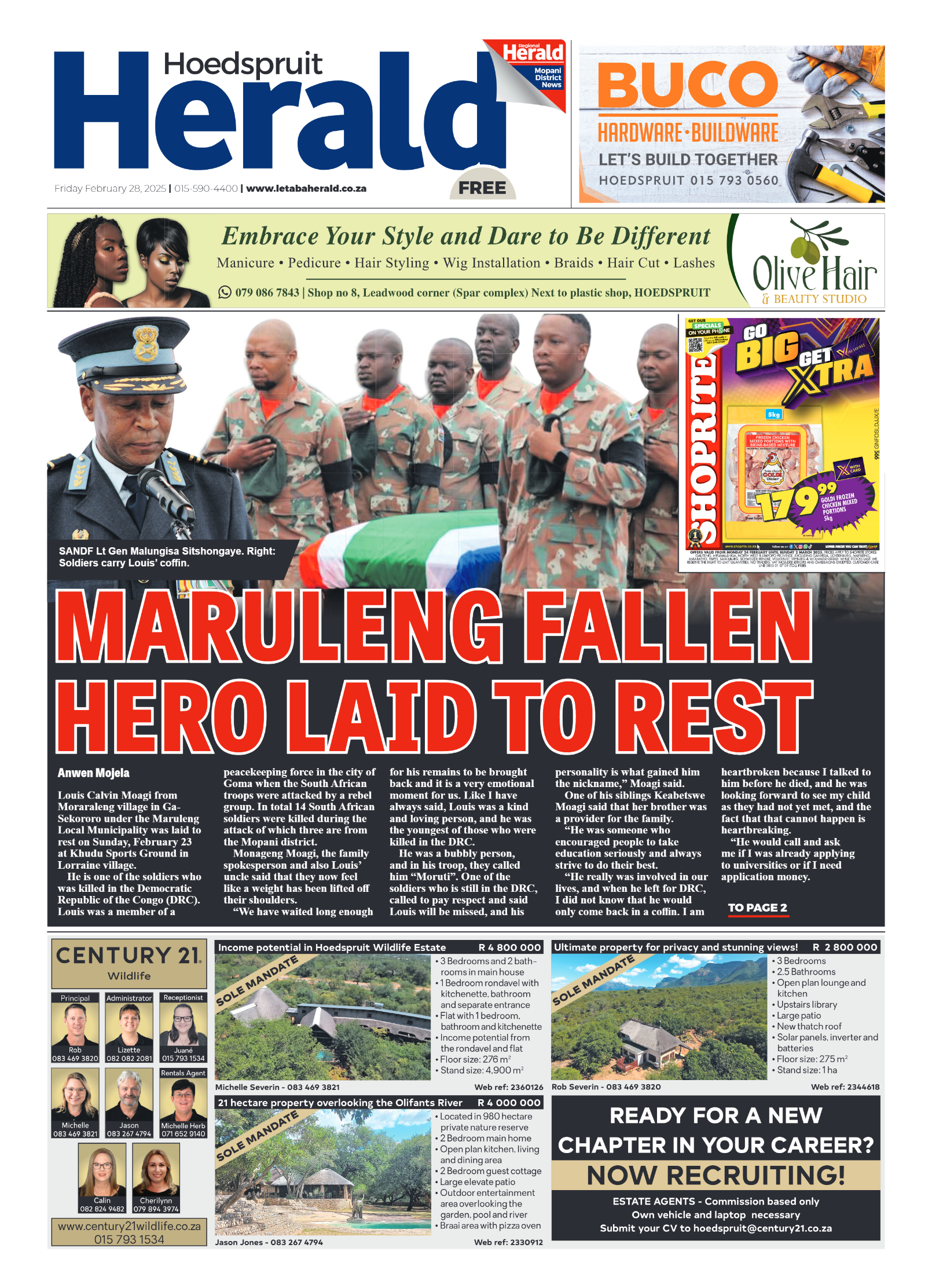 Hoedspruit Herald page 1