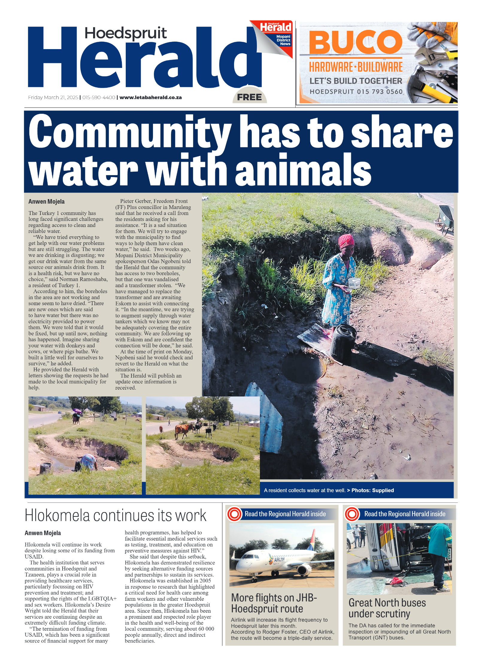 Hoedspruit Herald page 1