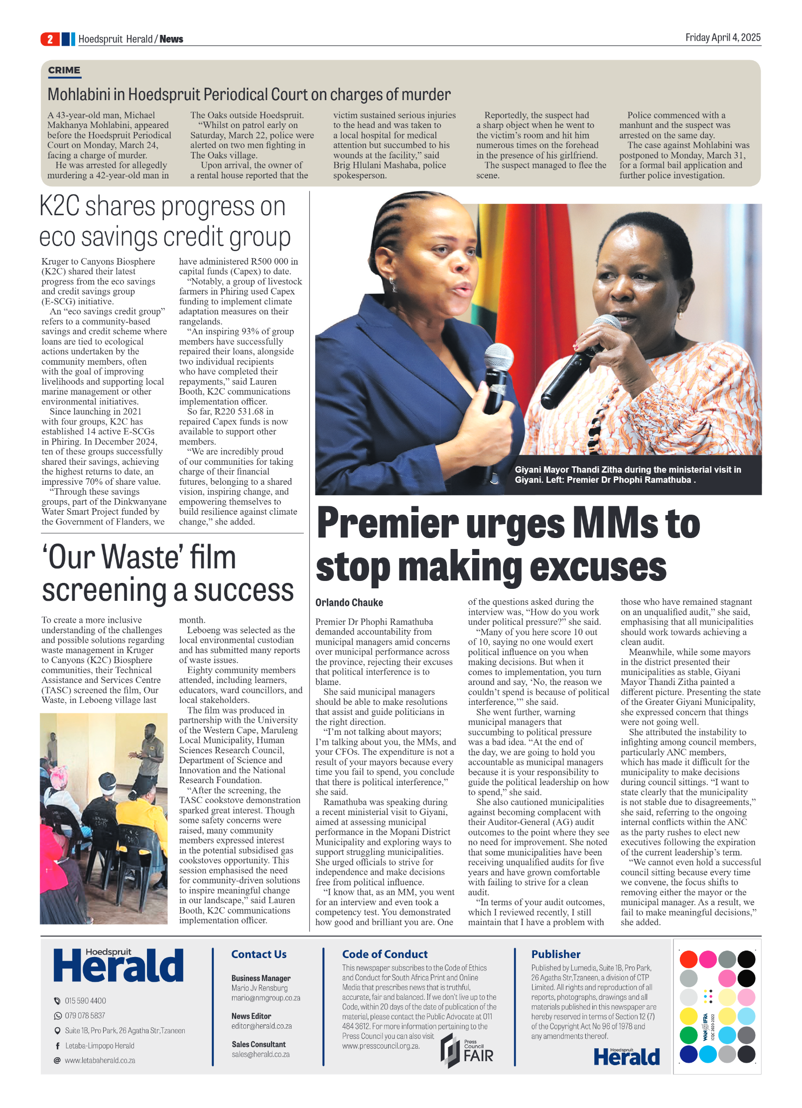 Hoedspruit Herald page 2