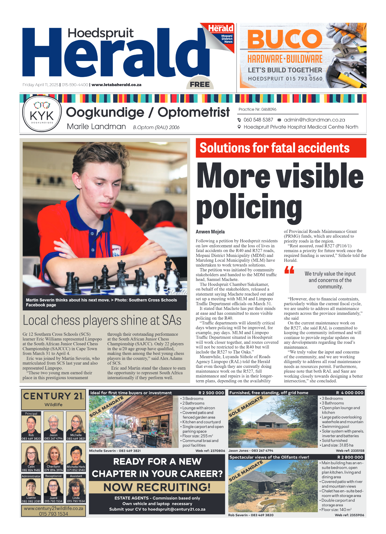 Hoedspruit Herald page 1