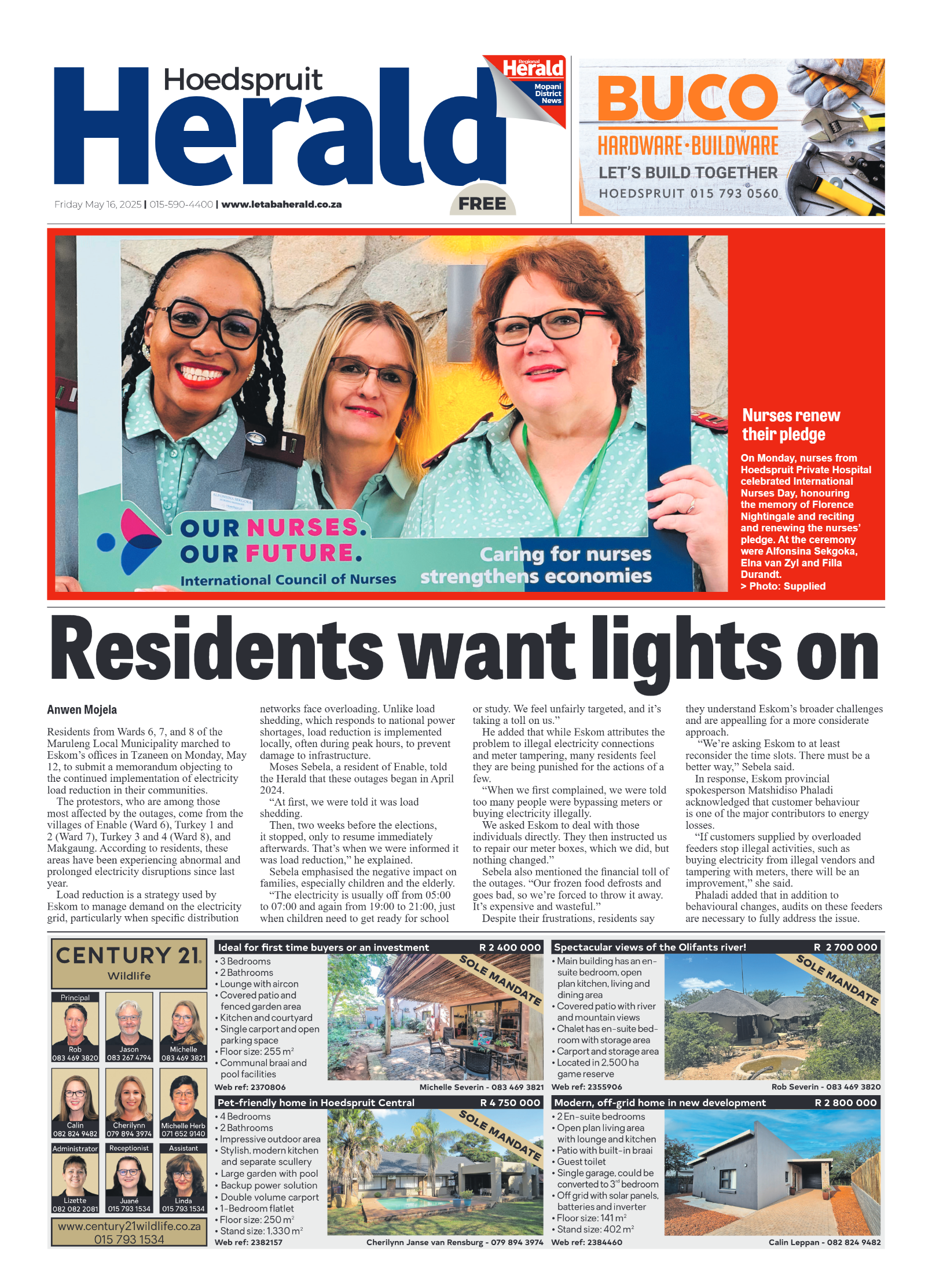 Hoedspruit Herald page 1
