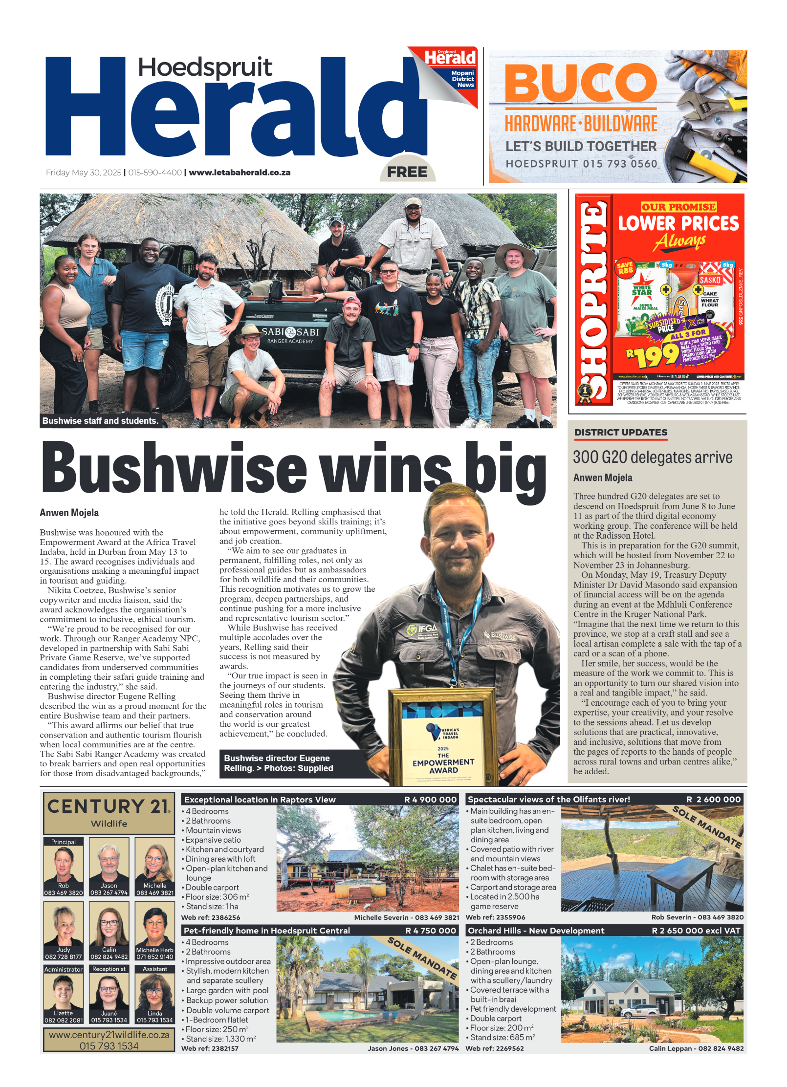 Hoedspruit Herald page 1