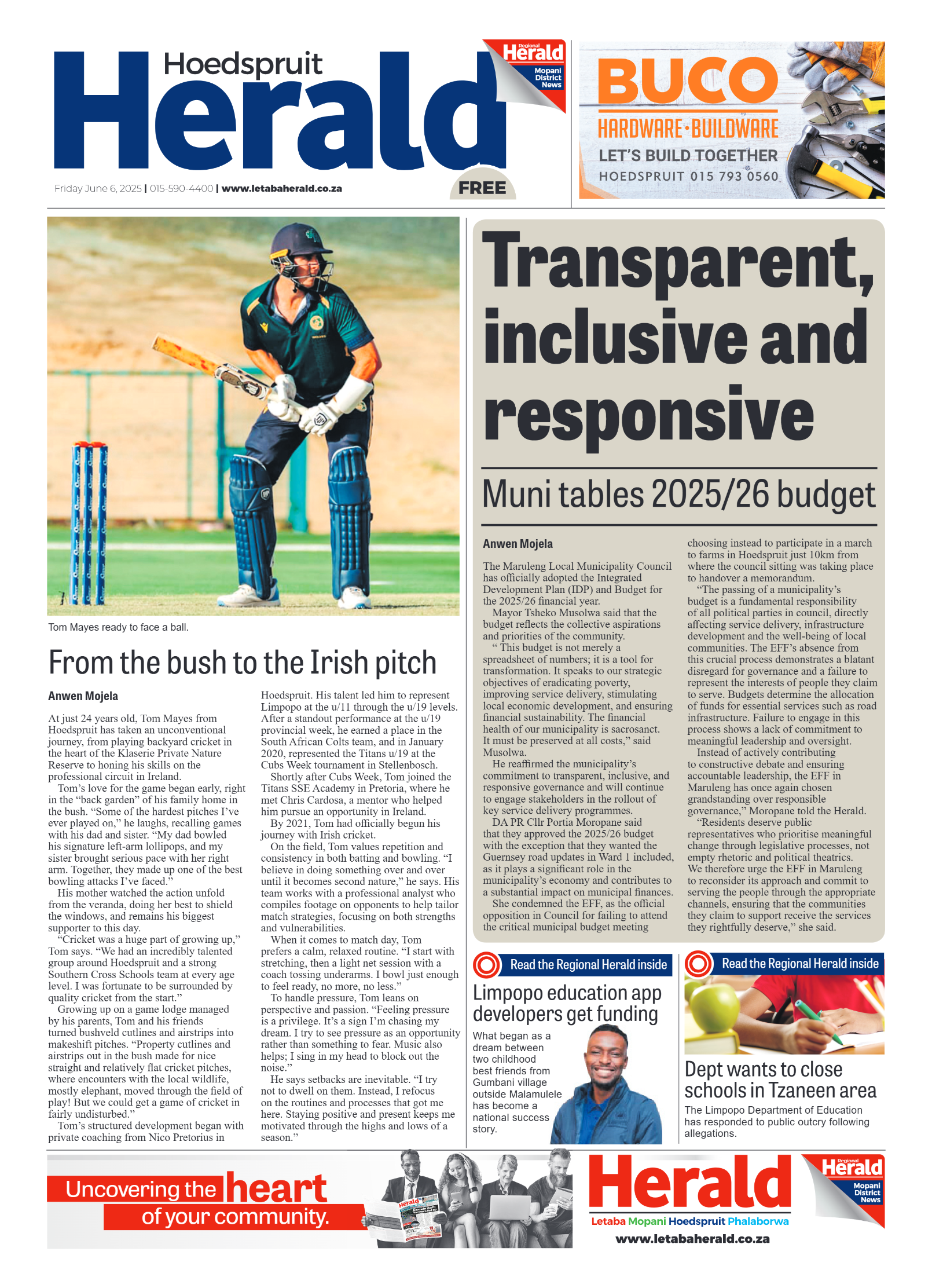 Hoedspruit Herald page 1