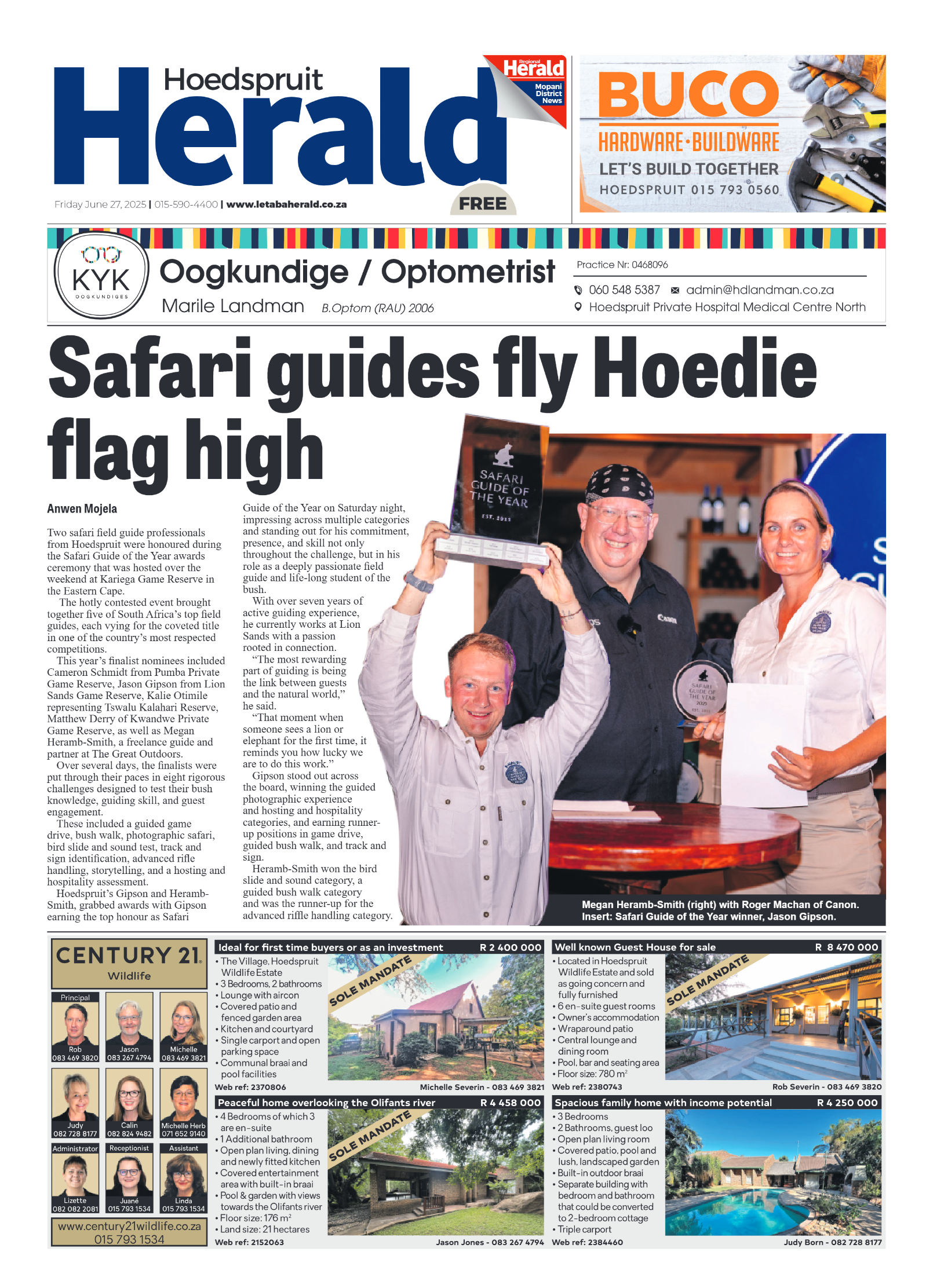 Hoedspruit Herald page 1