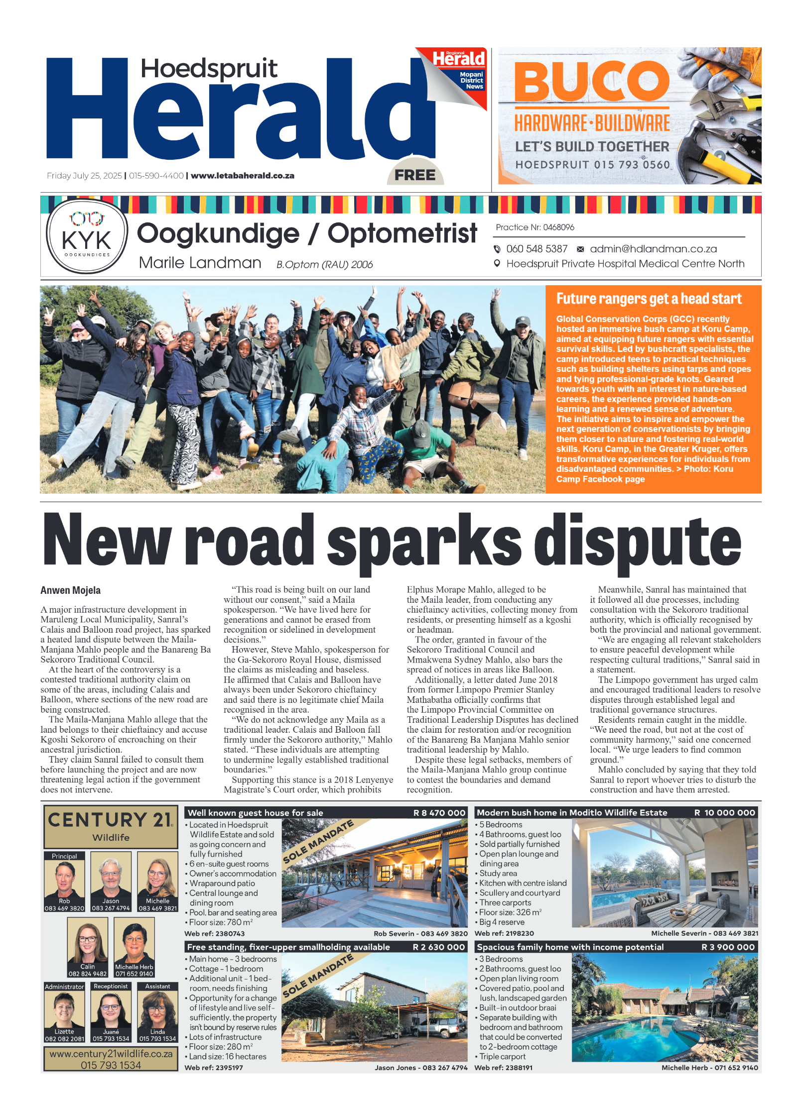 Hoedspruit Herald page 1