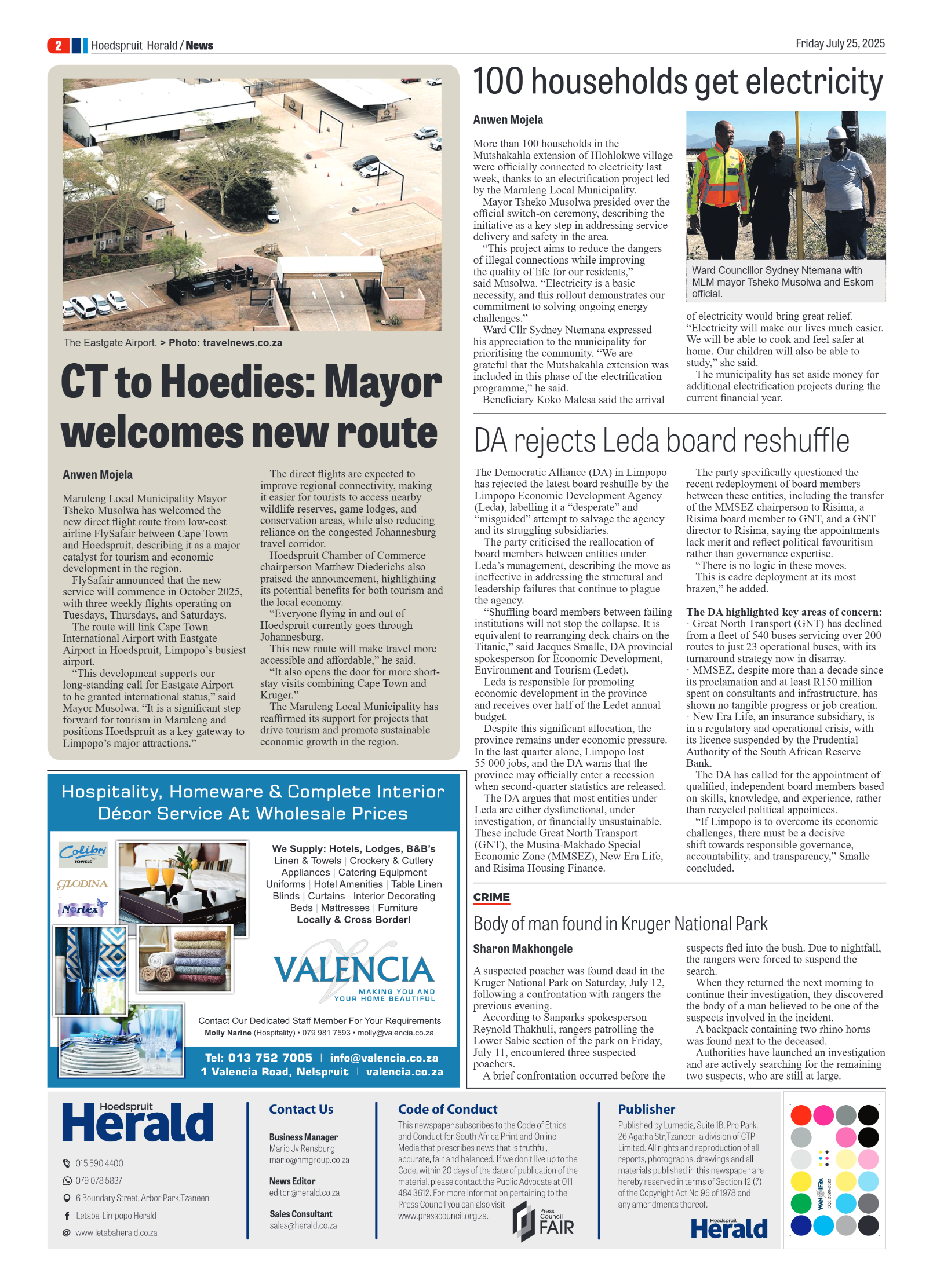 Hoedspruit Herald page 2