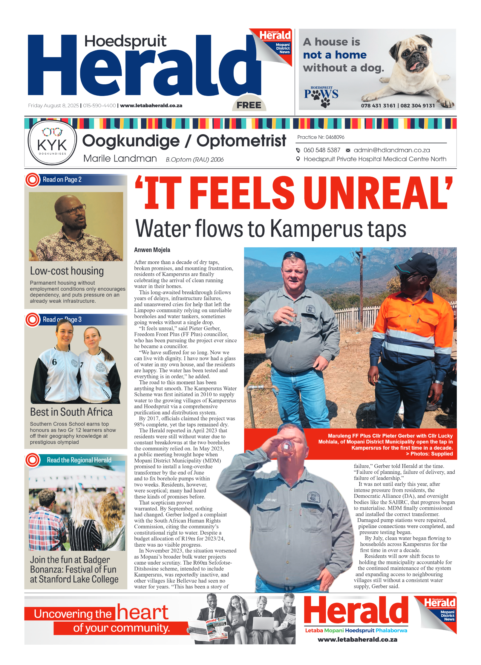 Hoedspruit Herald page 1
