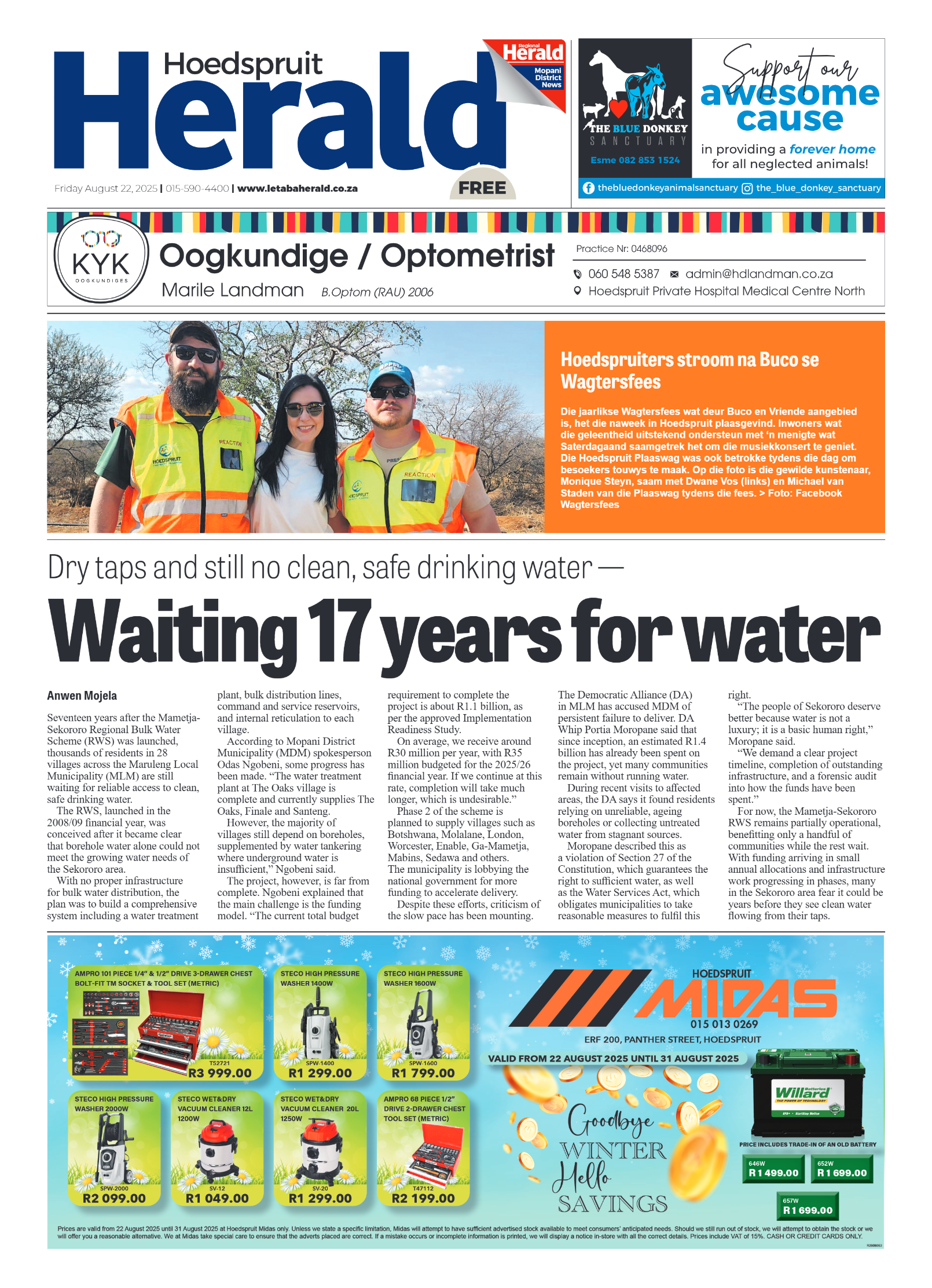 Hoedspruit Herald page 1