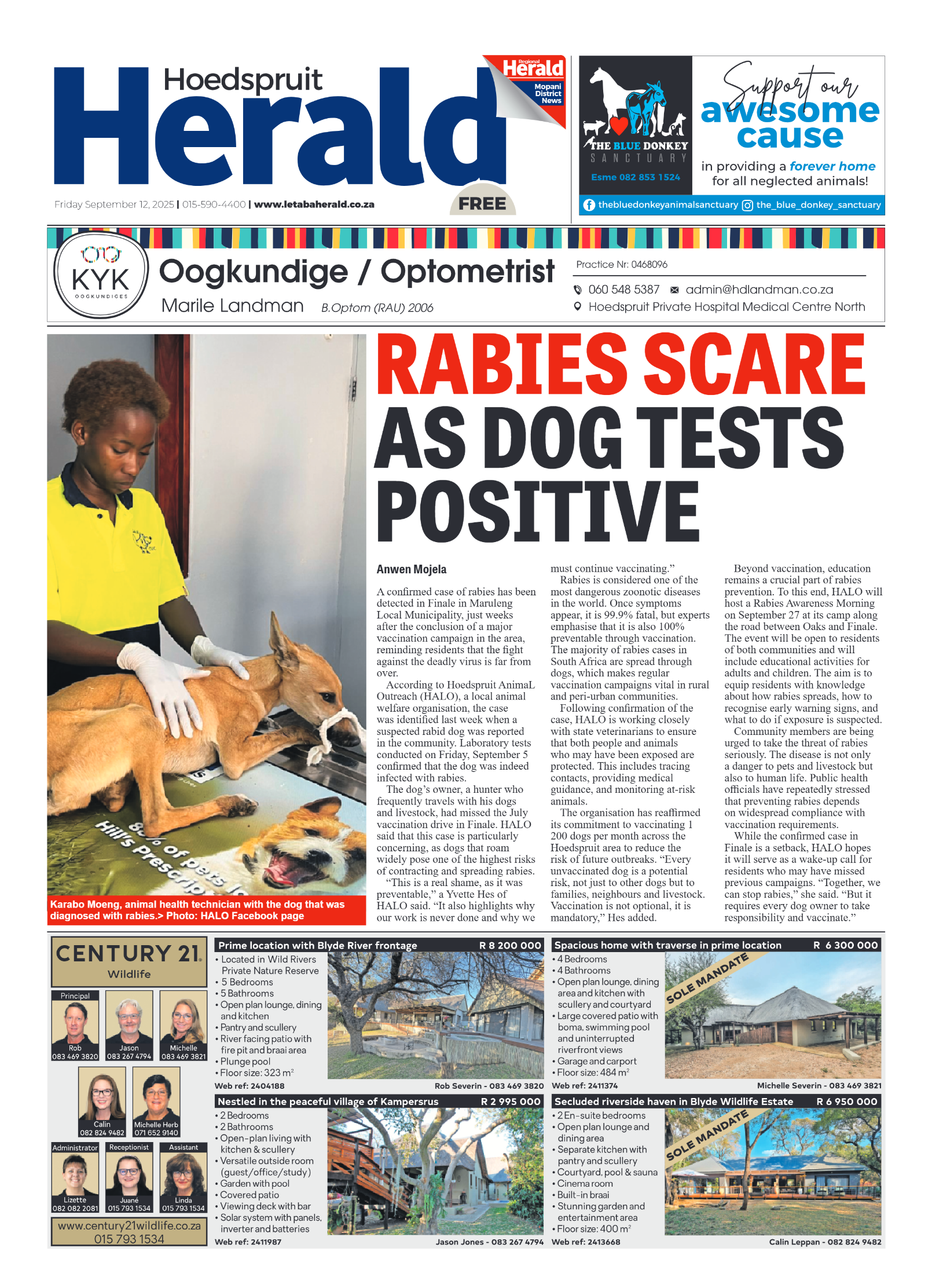 Hoedspruit Herald page 1