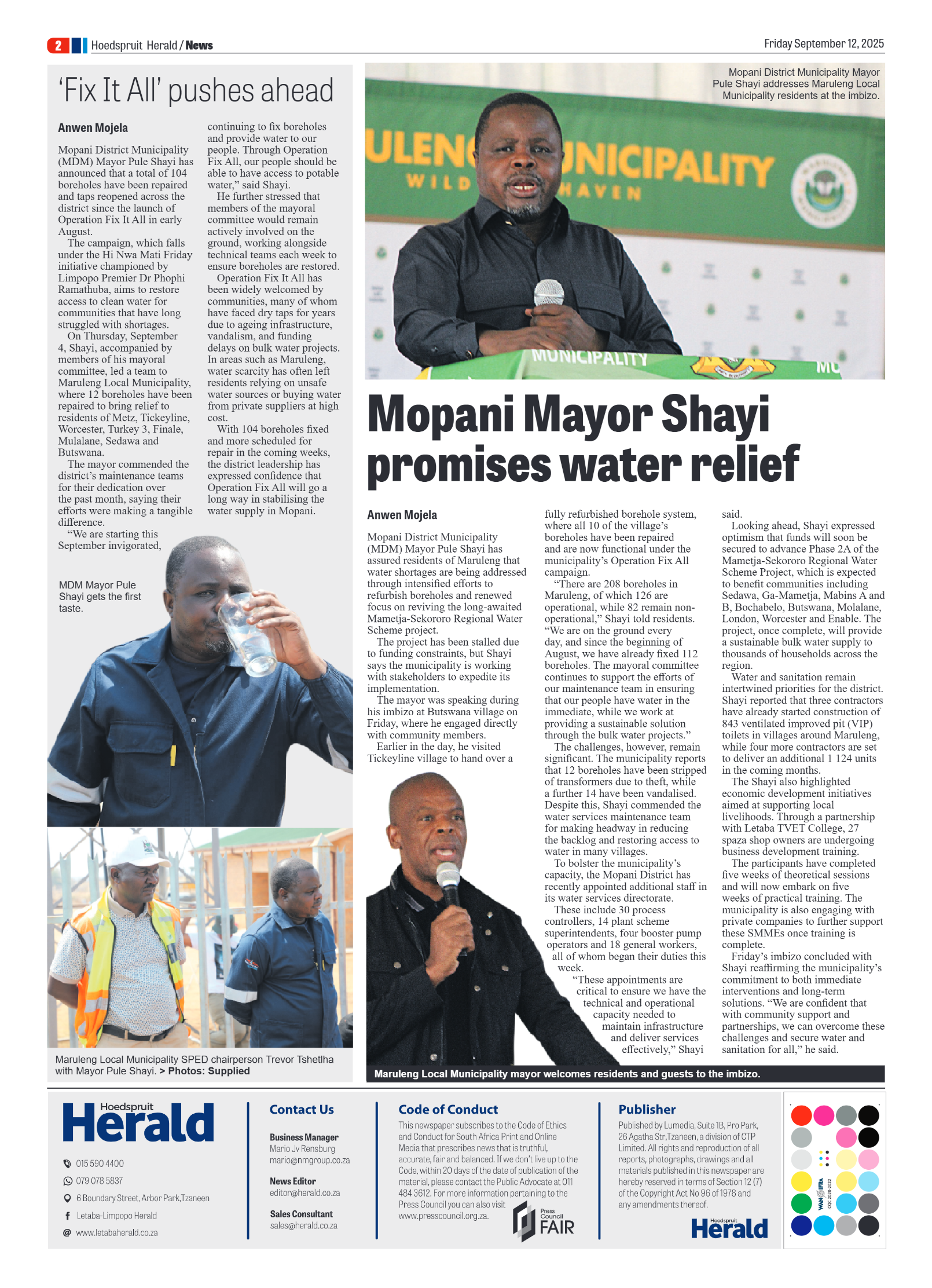 Hoedspruit Herald page 2