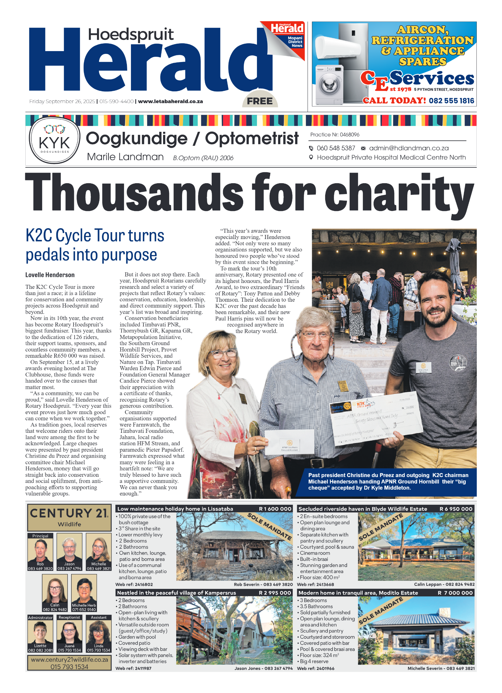 Hoedspruit Herald page 1