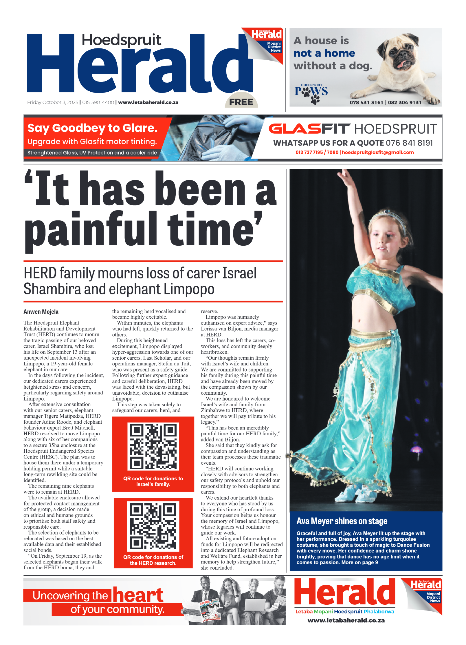Hoedspruit Herald page 1