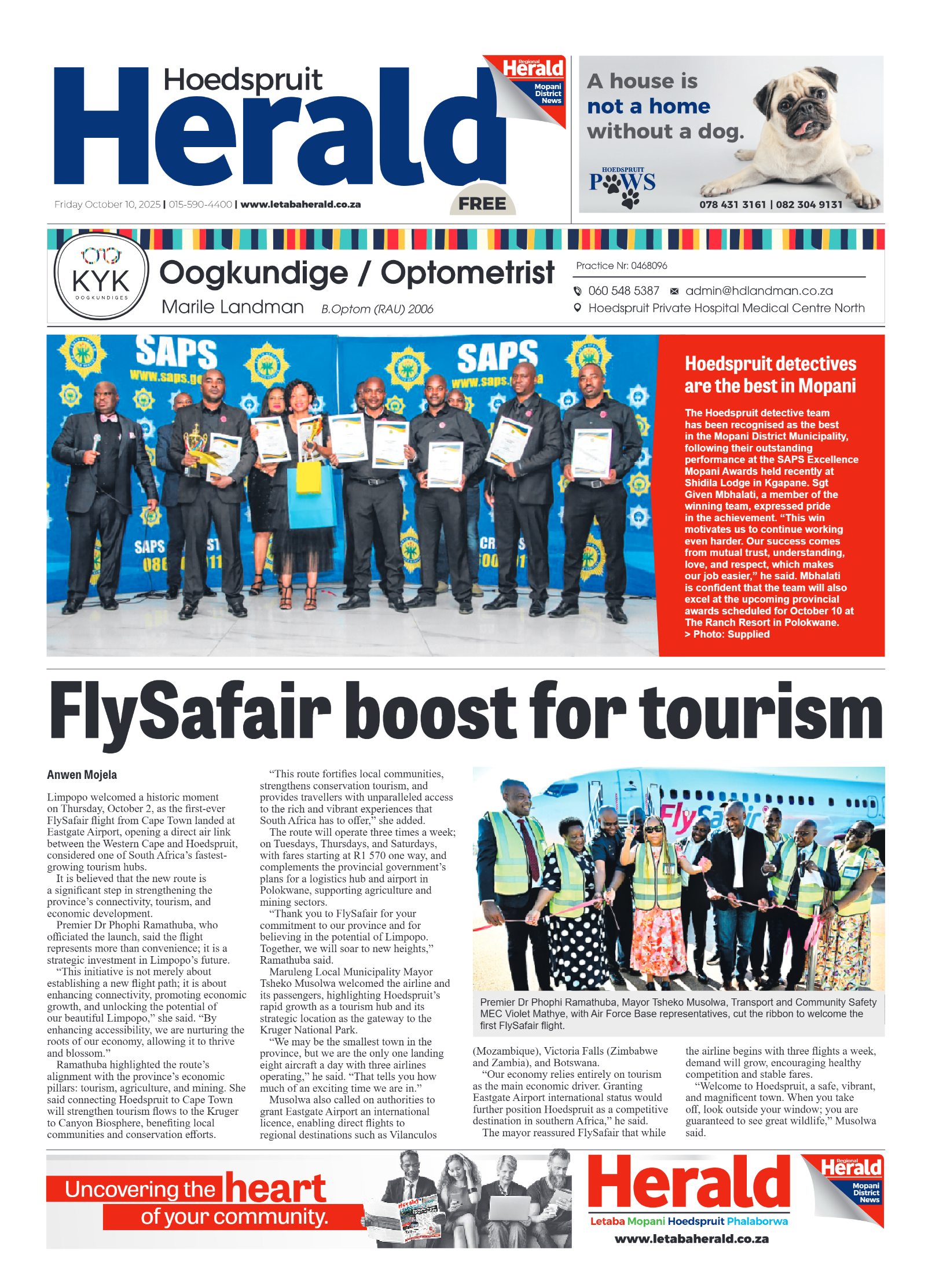 Hoedspruit Herald page 1
