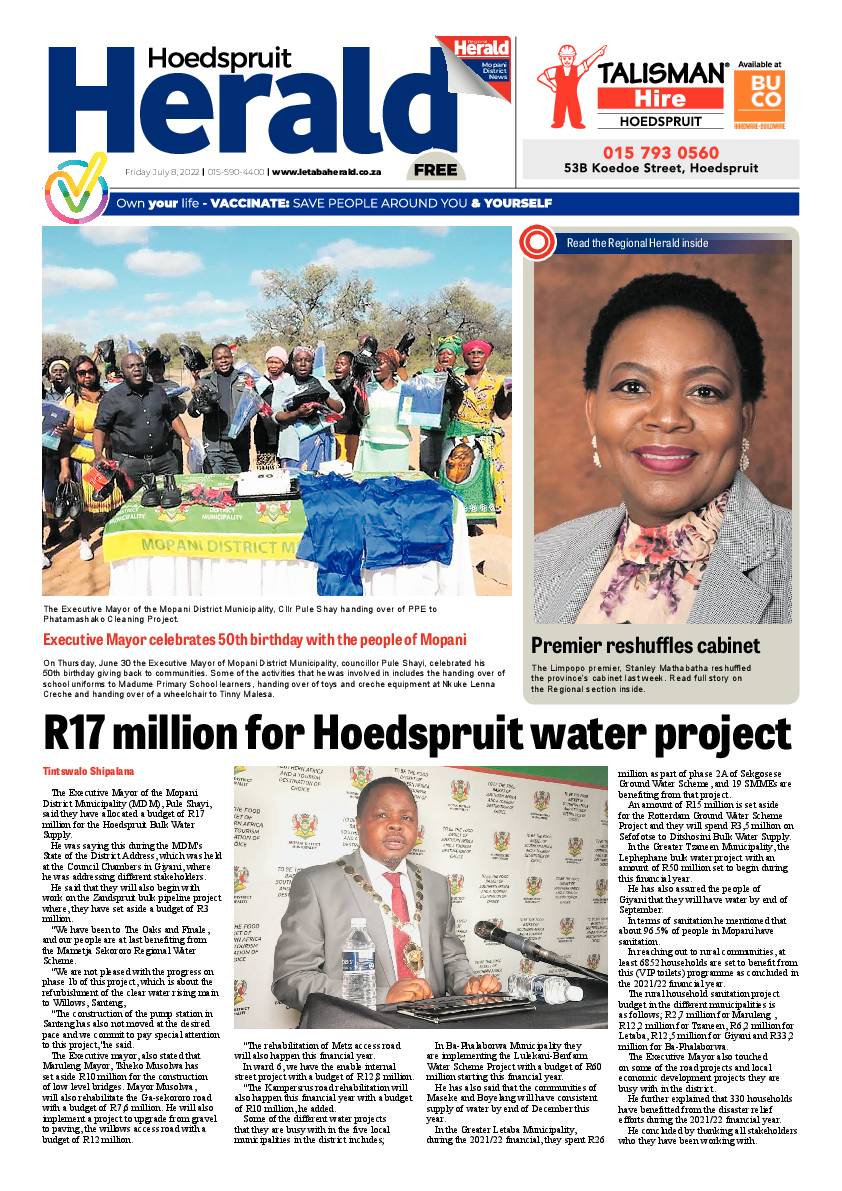 Hoedspruit Herald page 1
