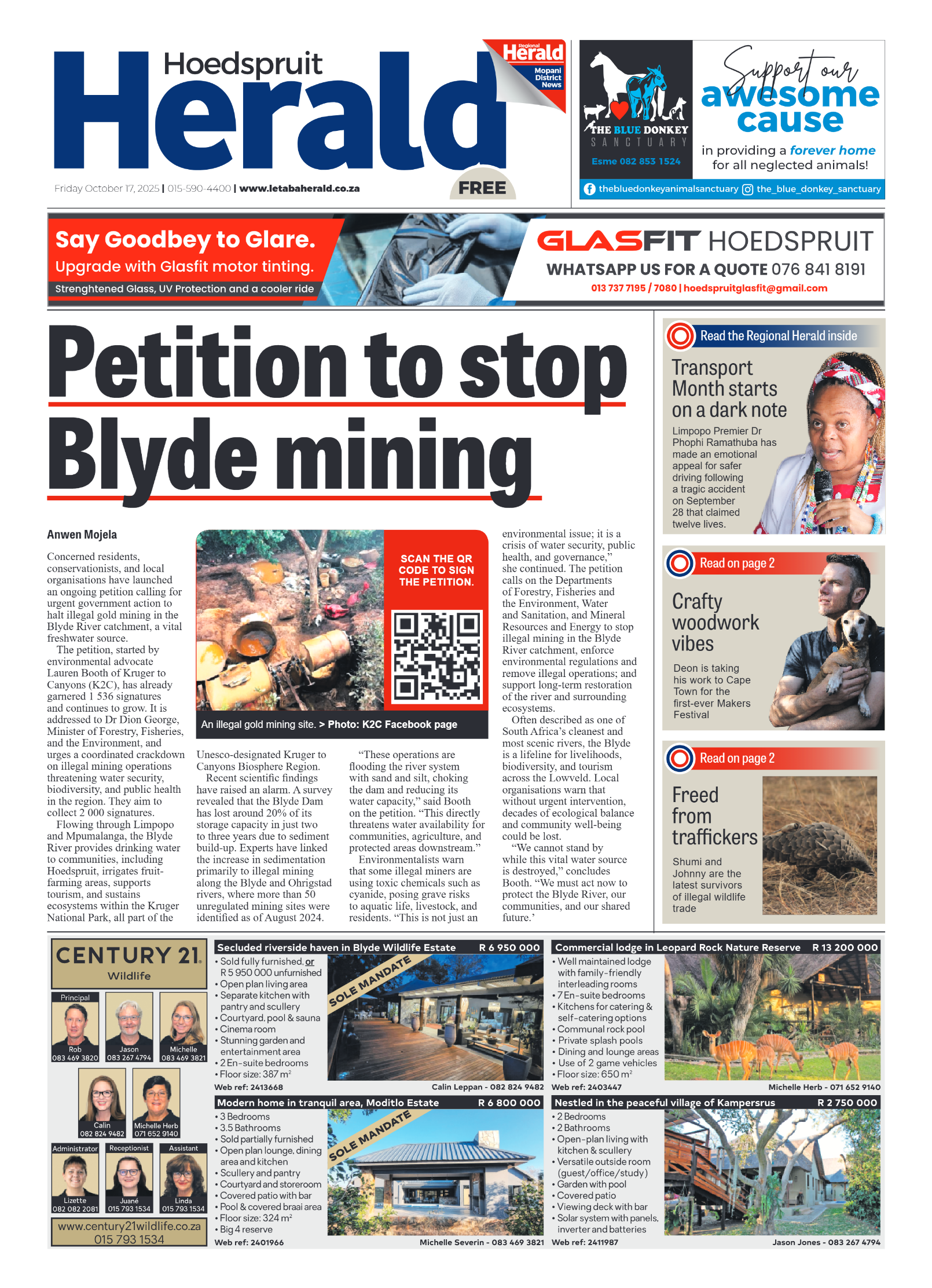 Hoedspruit Herald page 1