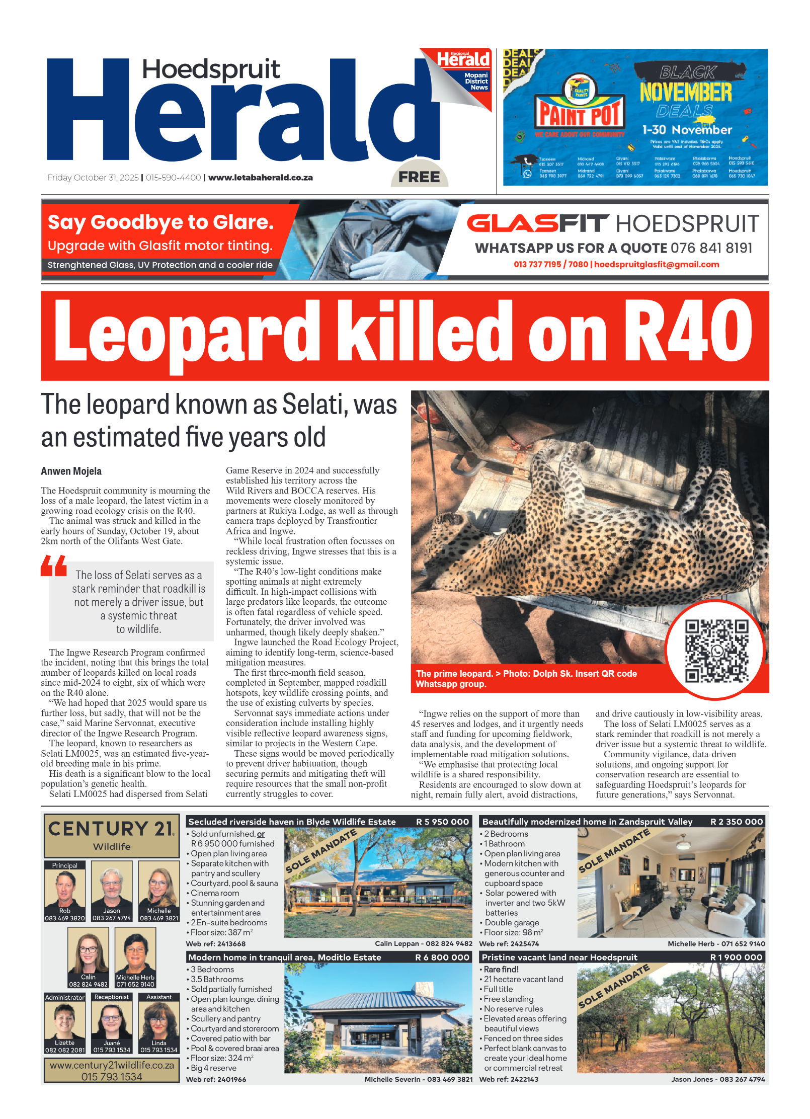 Hoedspruit Herald page 1