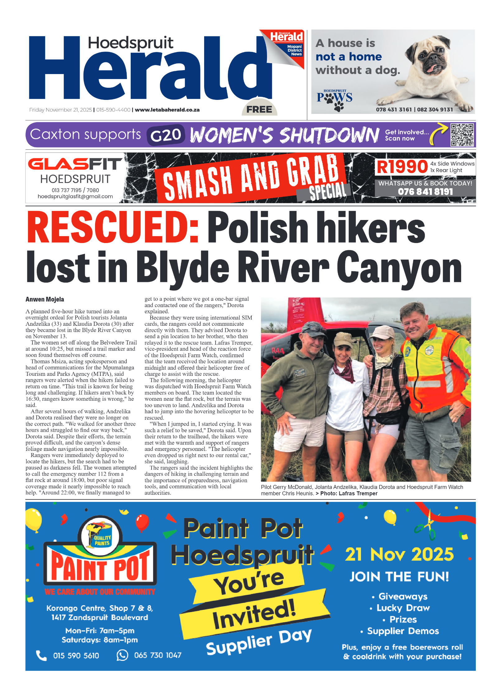 Hoedspruit Herald page 1