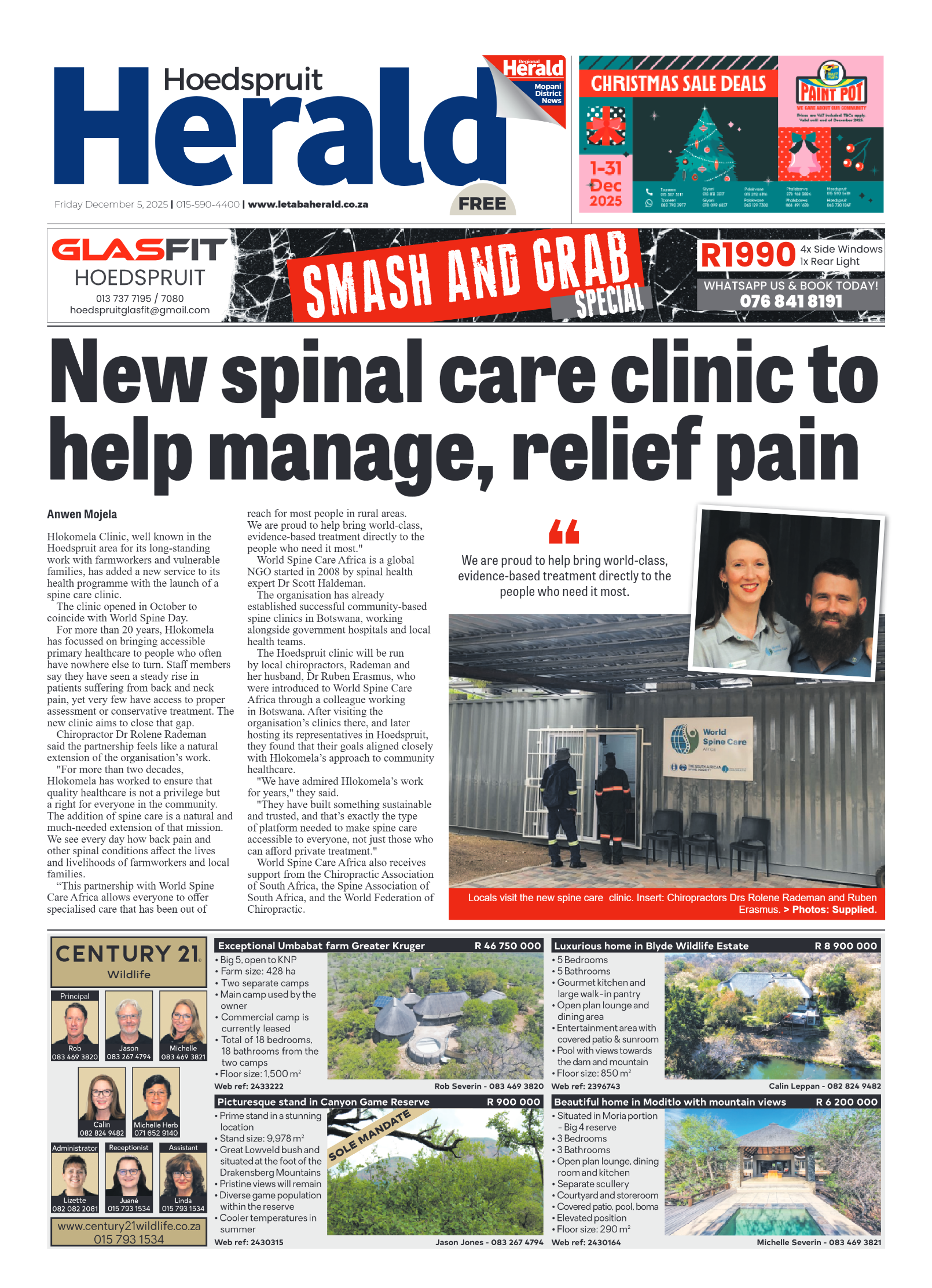 Hoedspruit Herald page 1