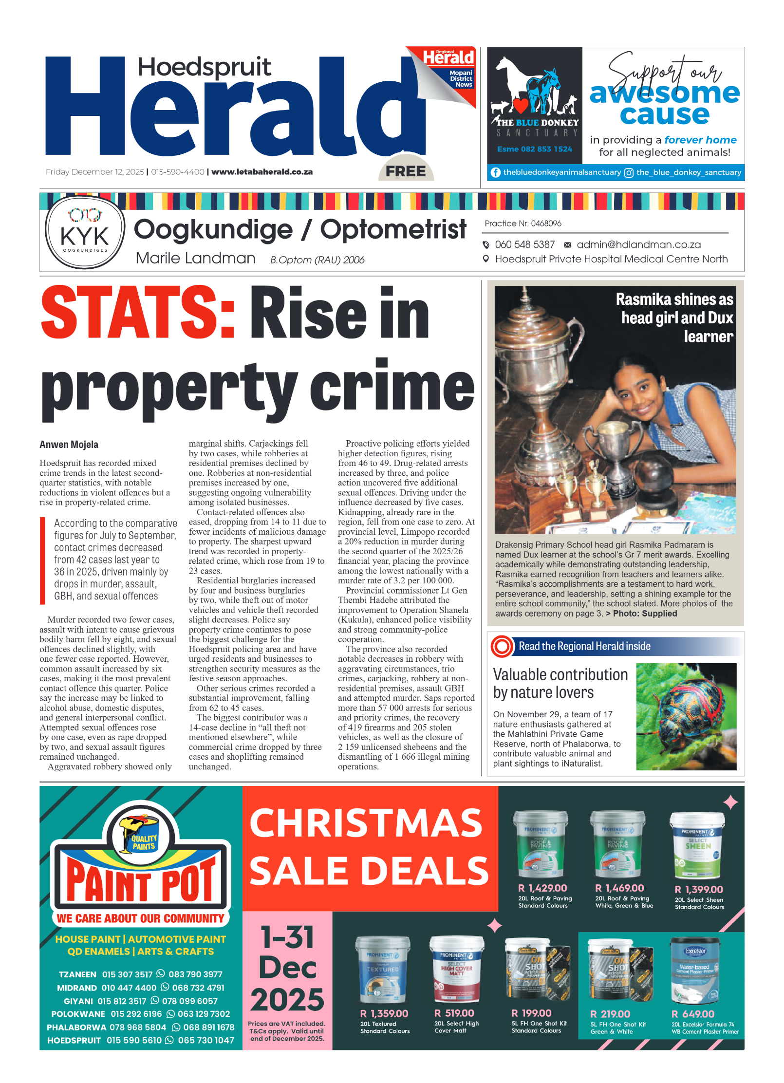 Hoedspruit Herald page 1