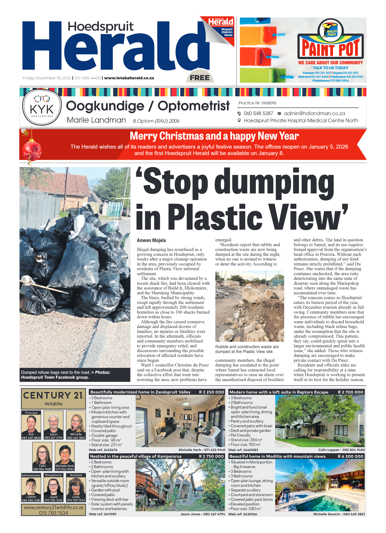 Hoedspruit Herald page 1