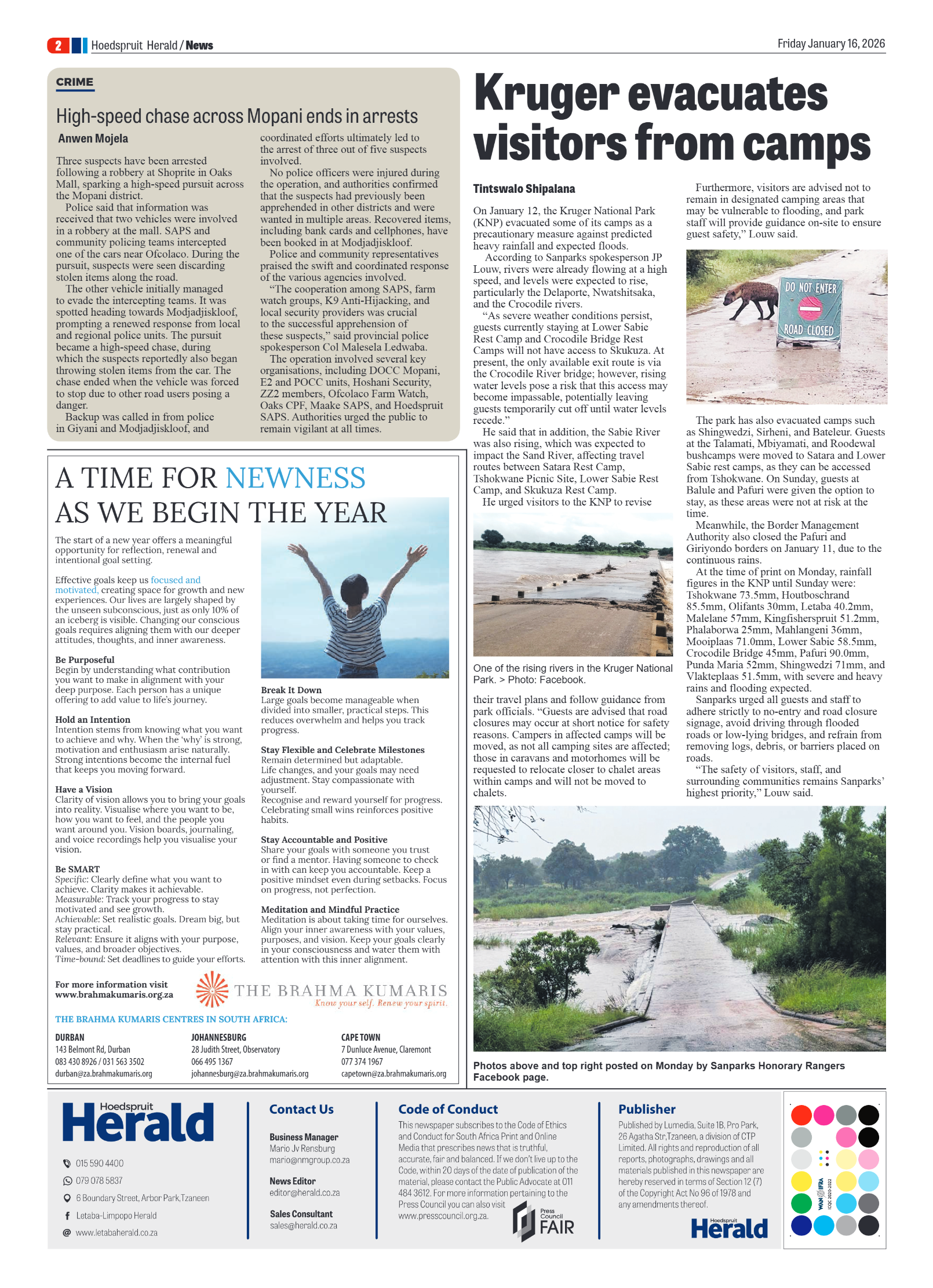 Hoedspruit Herald 16 Jan 2026 page 2