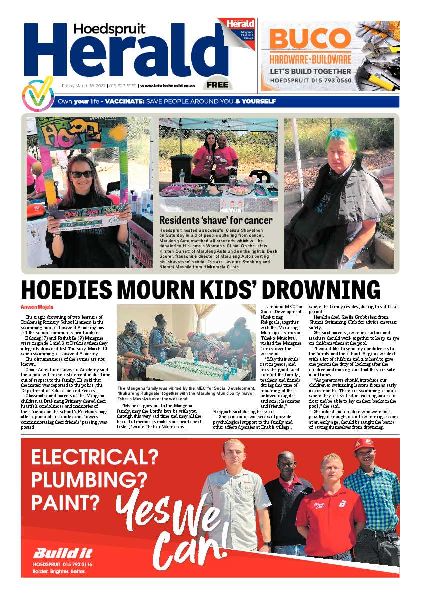 Hoedspruit Herald page 1