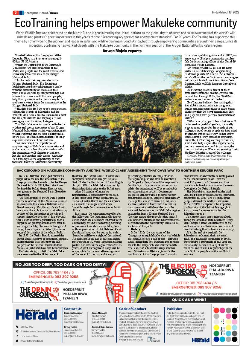 Hoedspruit Herald page 2