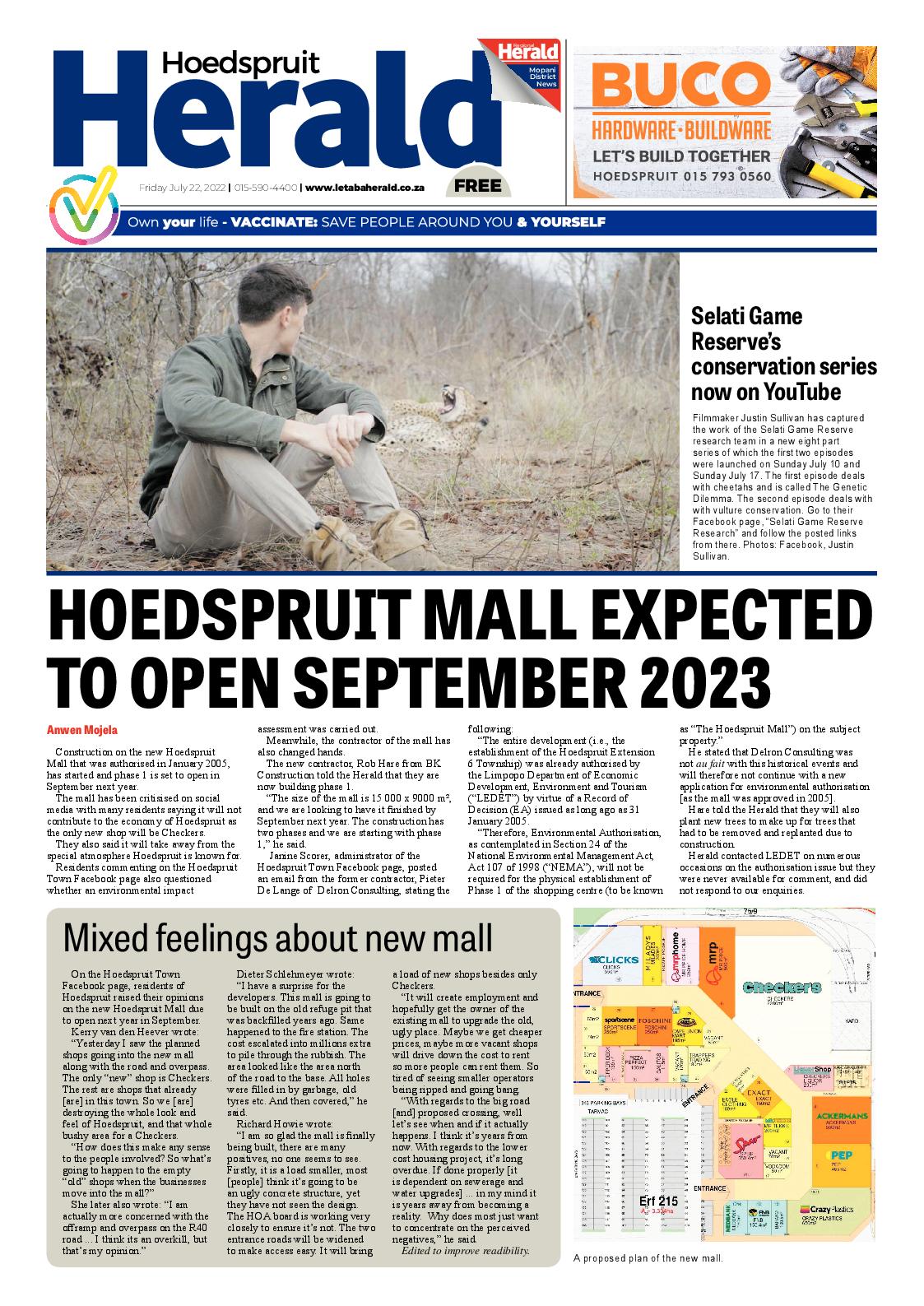 Hoedspruit Herald page 1