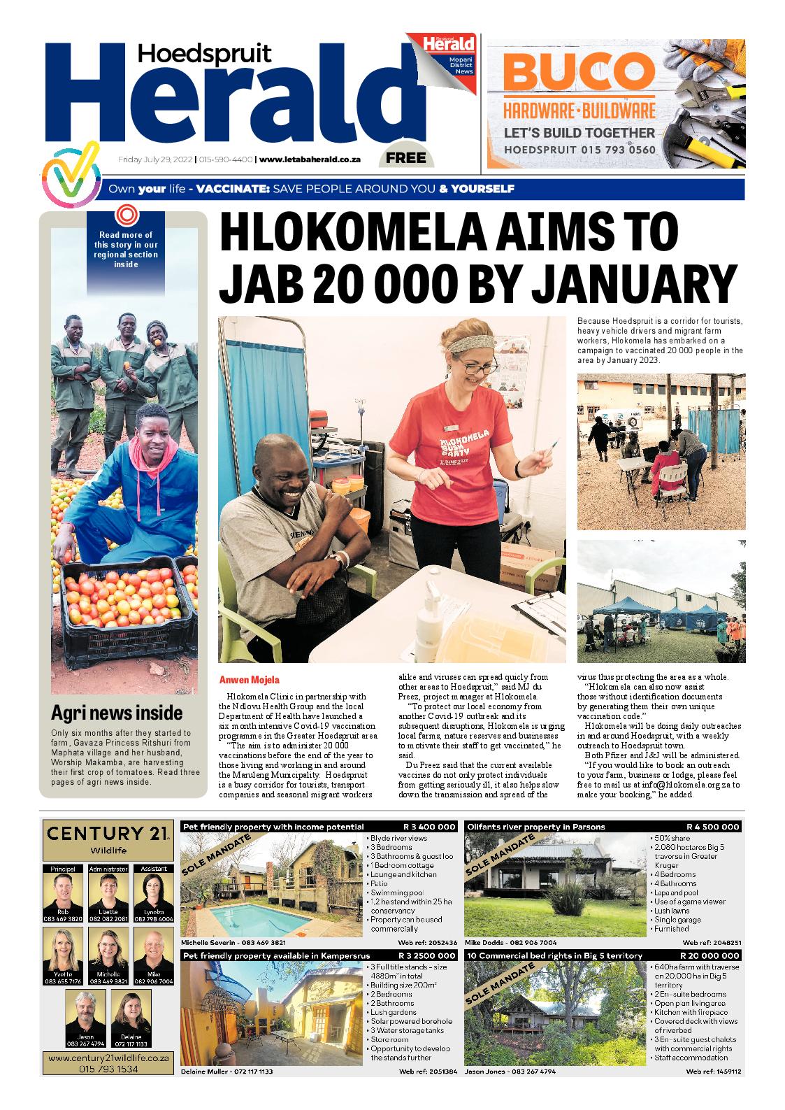 Hoedspruit Herald page 1