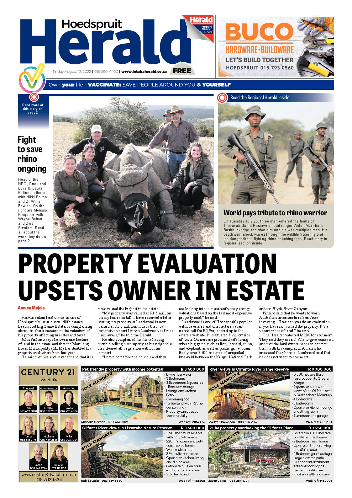 Hoedspruit Herald page 1